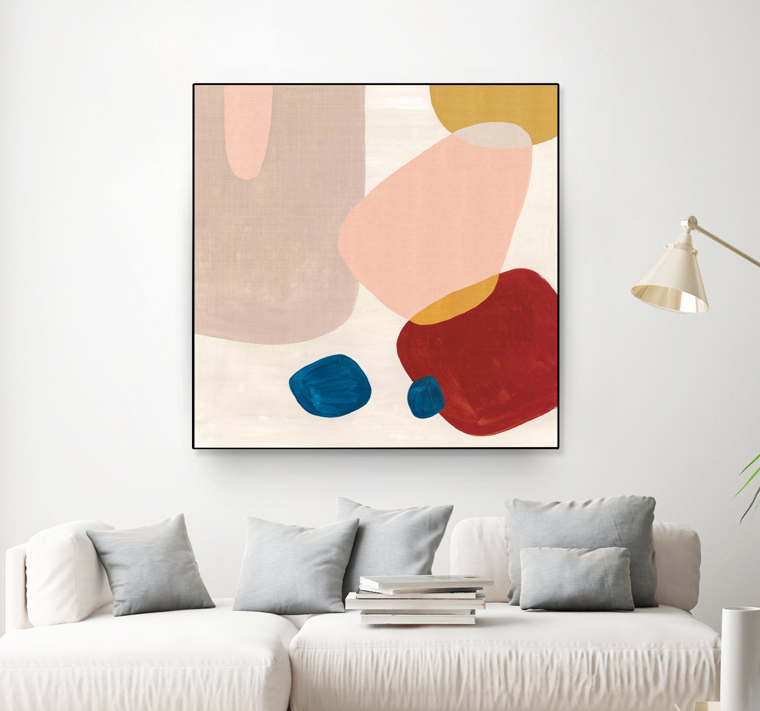 Pink Pebbles III by Eva Watts on GIANT ART - blue  shapes 