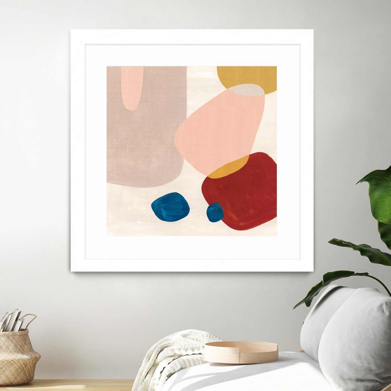 Pink Pebbles III by Eva Watts on GIANT ART - blue  shapes 
