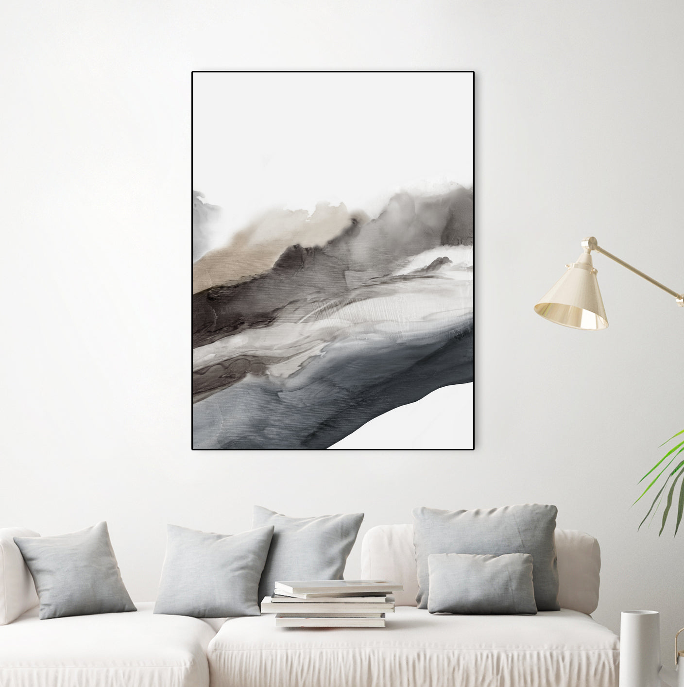 Serene Cascade II by PI Studio  on GIANT ART - beige abstract