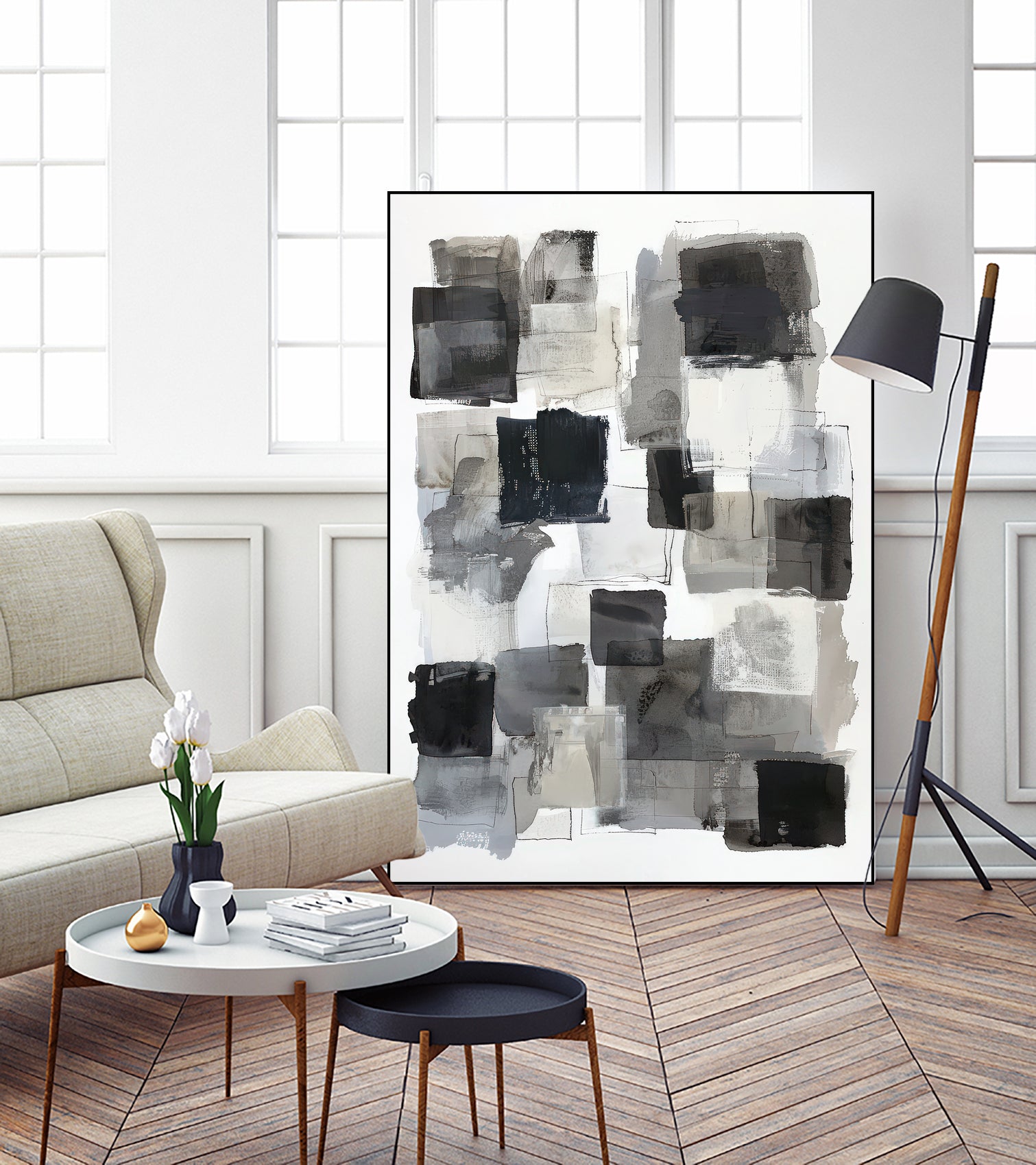 Monochrome Depth I by Raymond Powers on GIANT ART - abstract