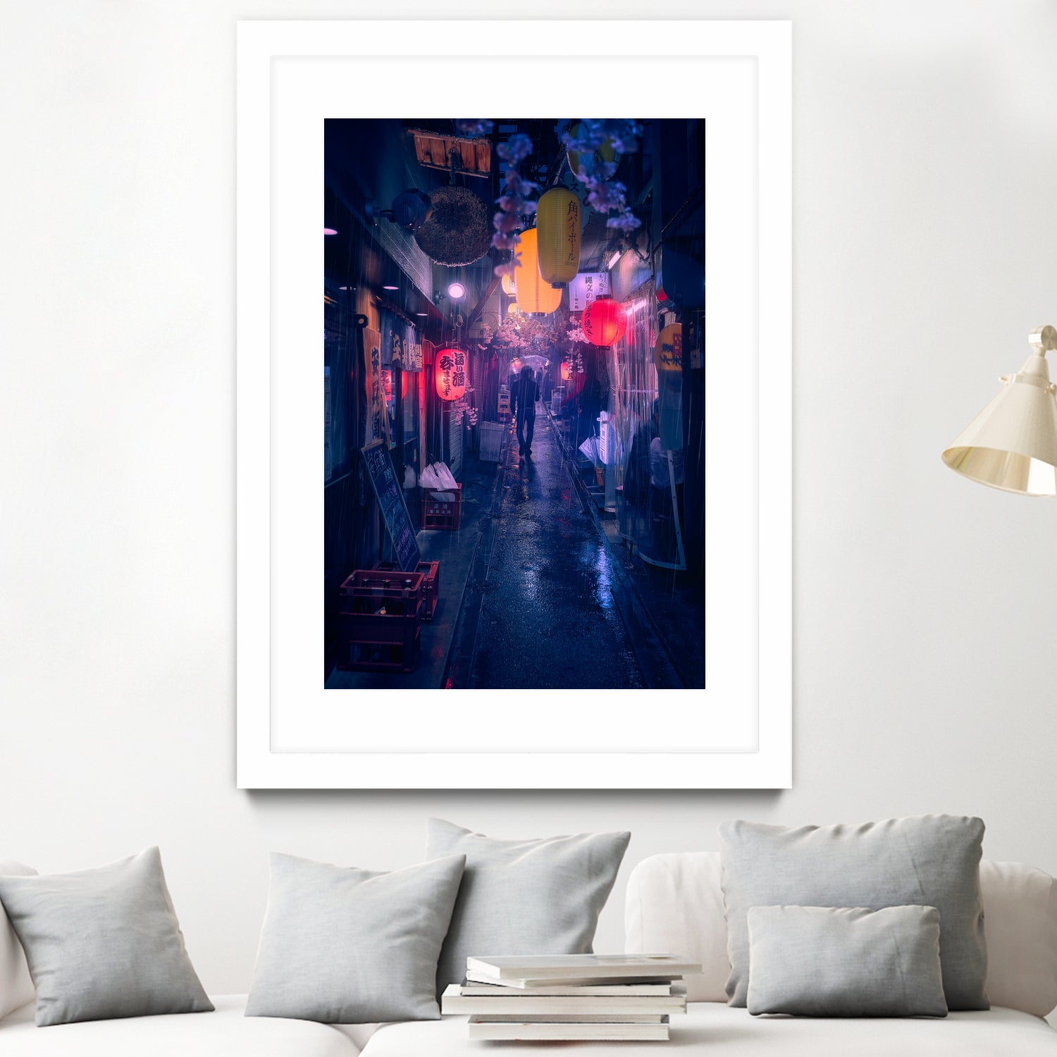 Tokyo Blue Rain by Javier on GIANT ART - night asia