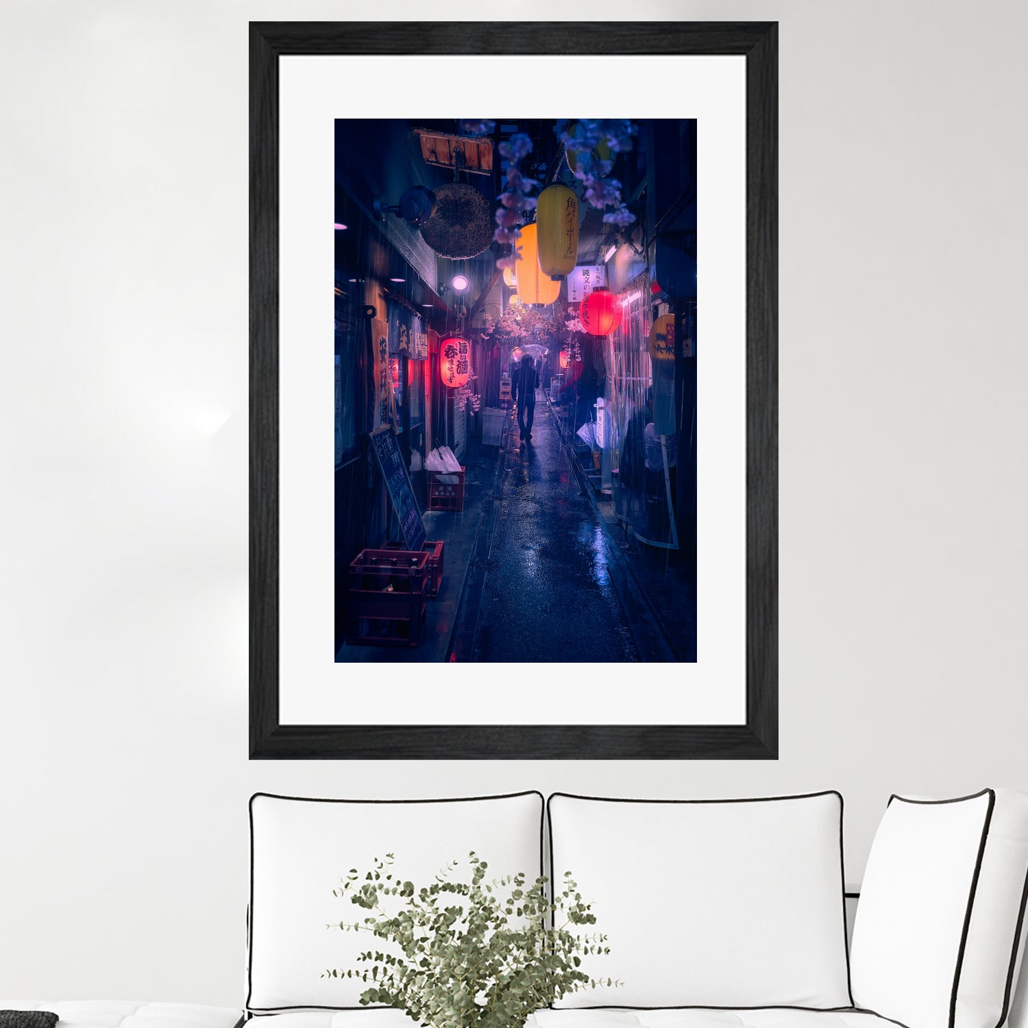 Tokyo Blue Rain by Javier on GIANT ART - night asia