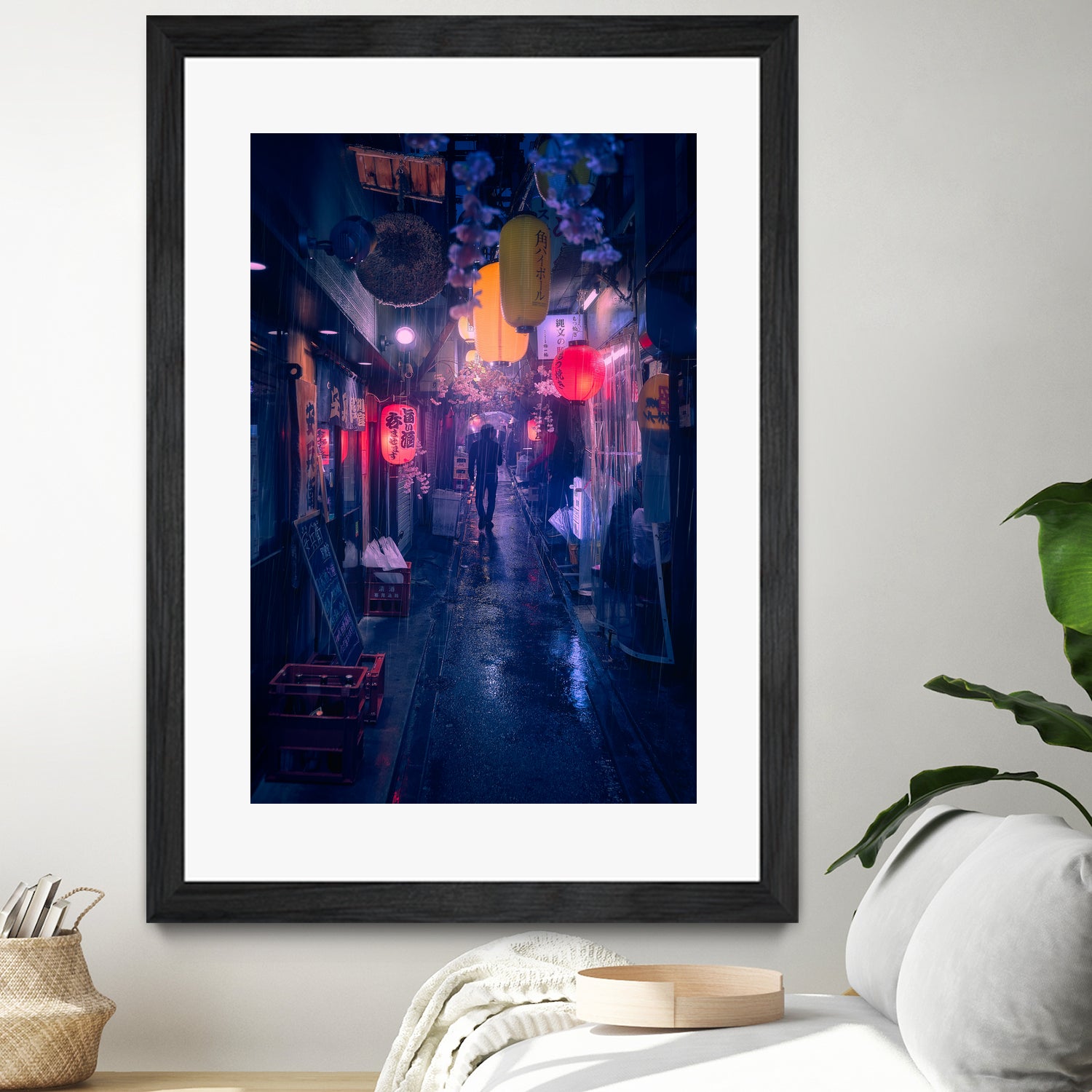 Tokyo Blue Rain by Javier on GIANT ART - night asia