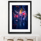 Tokyo Blue Rain by Javier on GIANT ART - night asia