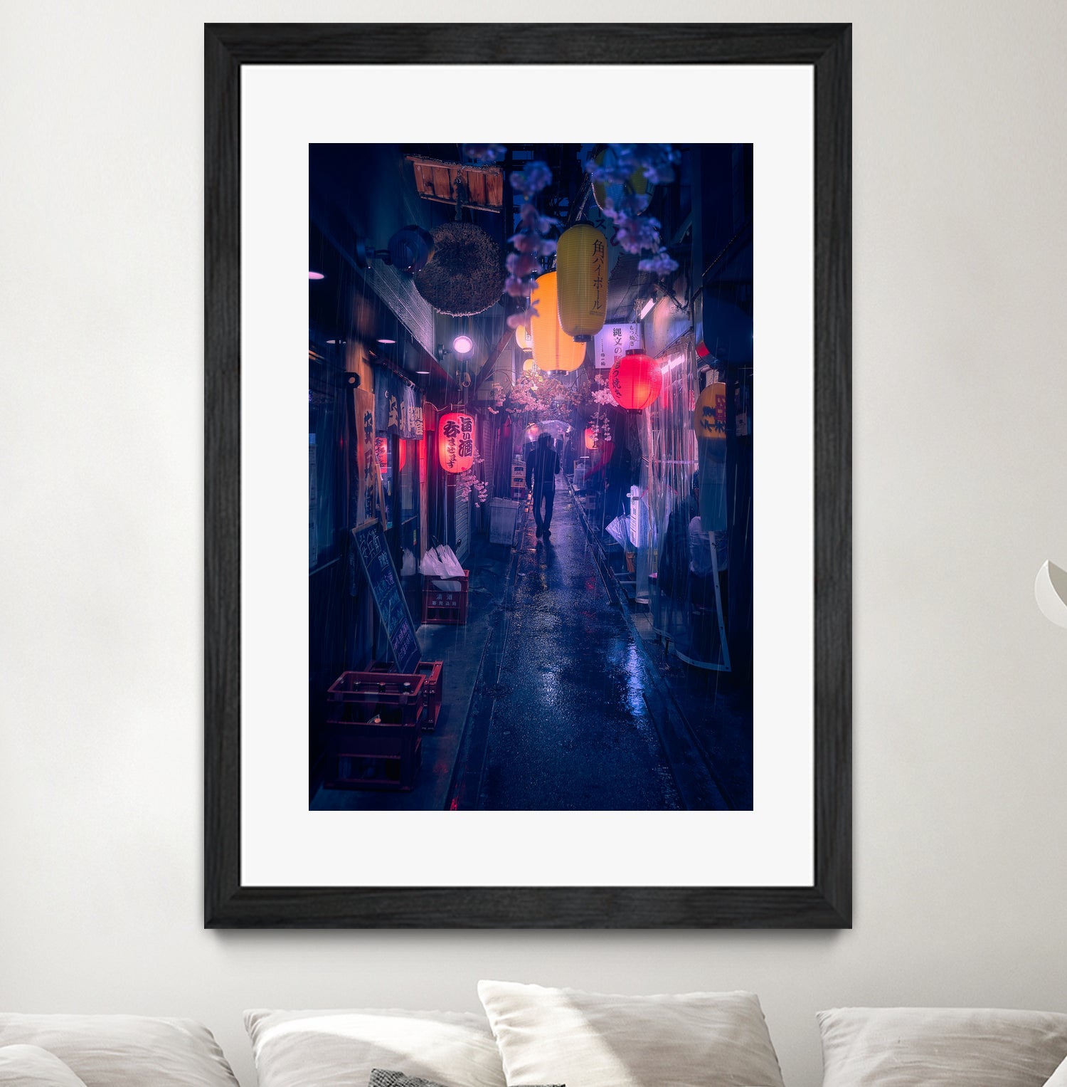 Tokyo Blue Rain by Javier on GIANT ART - night asia