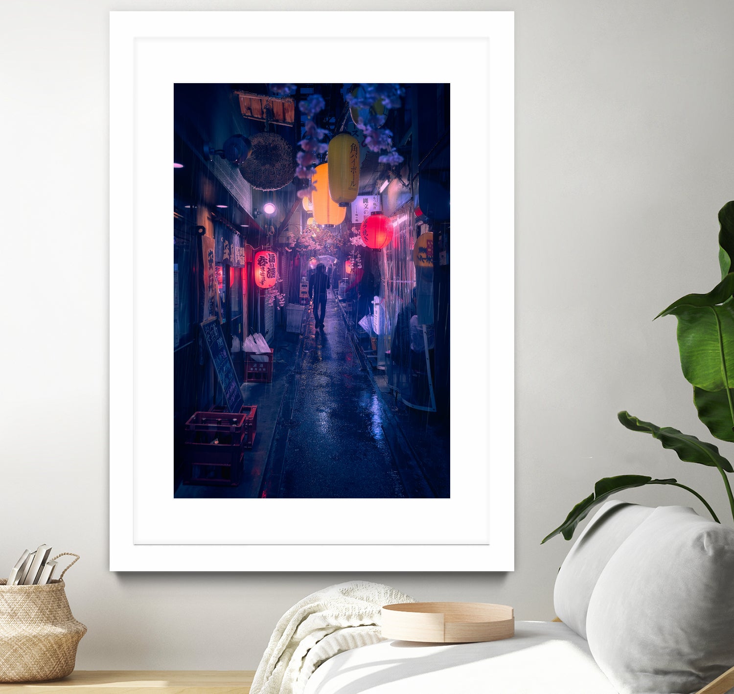 Tokyo Blue Rain by Javier on GIANT ART - night asia