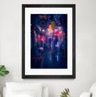 Tokyo Blue Rain by Javier on GIANT ART - night asia