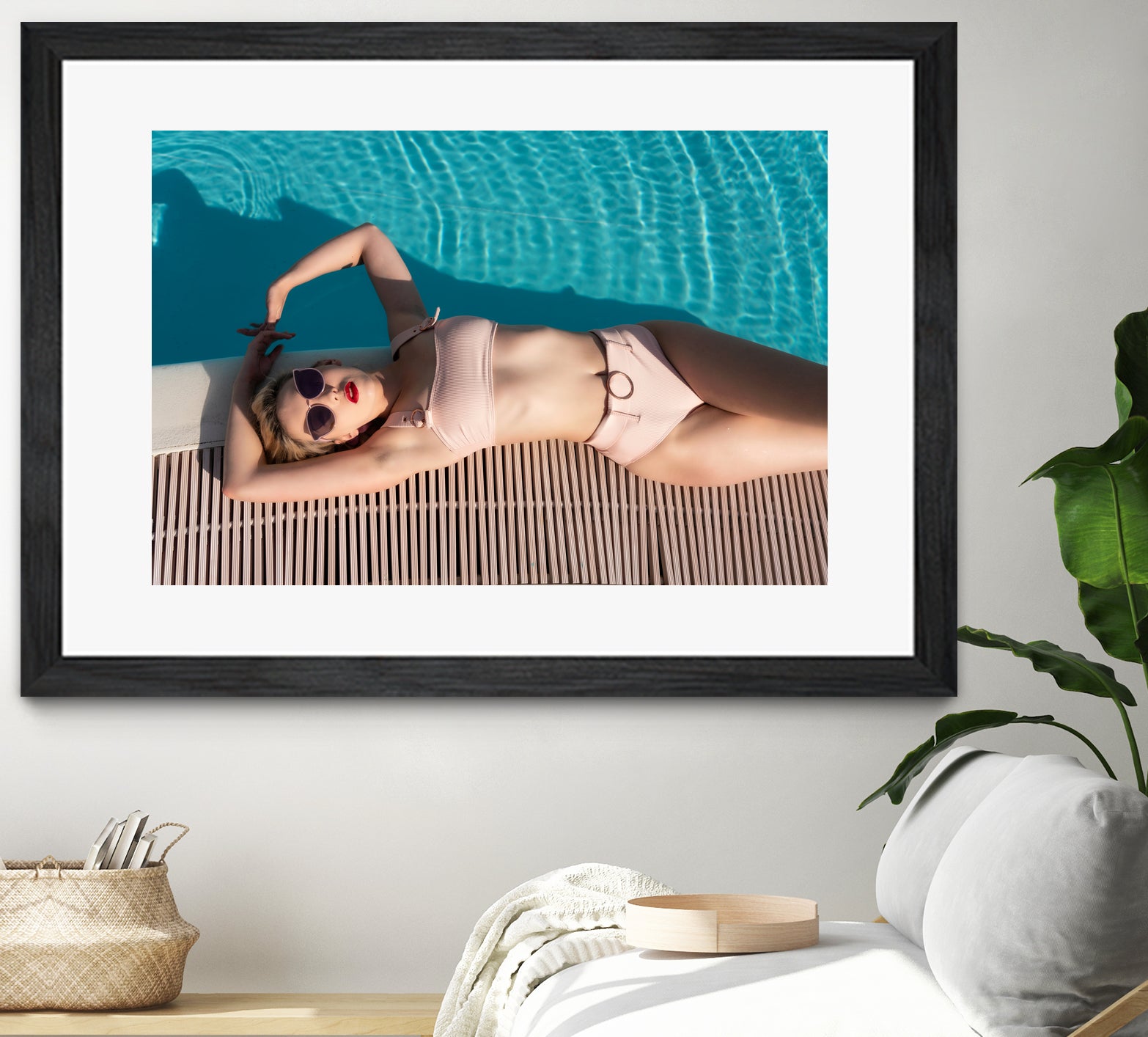 Poolside by Colin on GIANT ART - beige figurative sunbathing