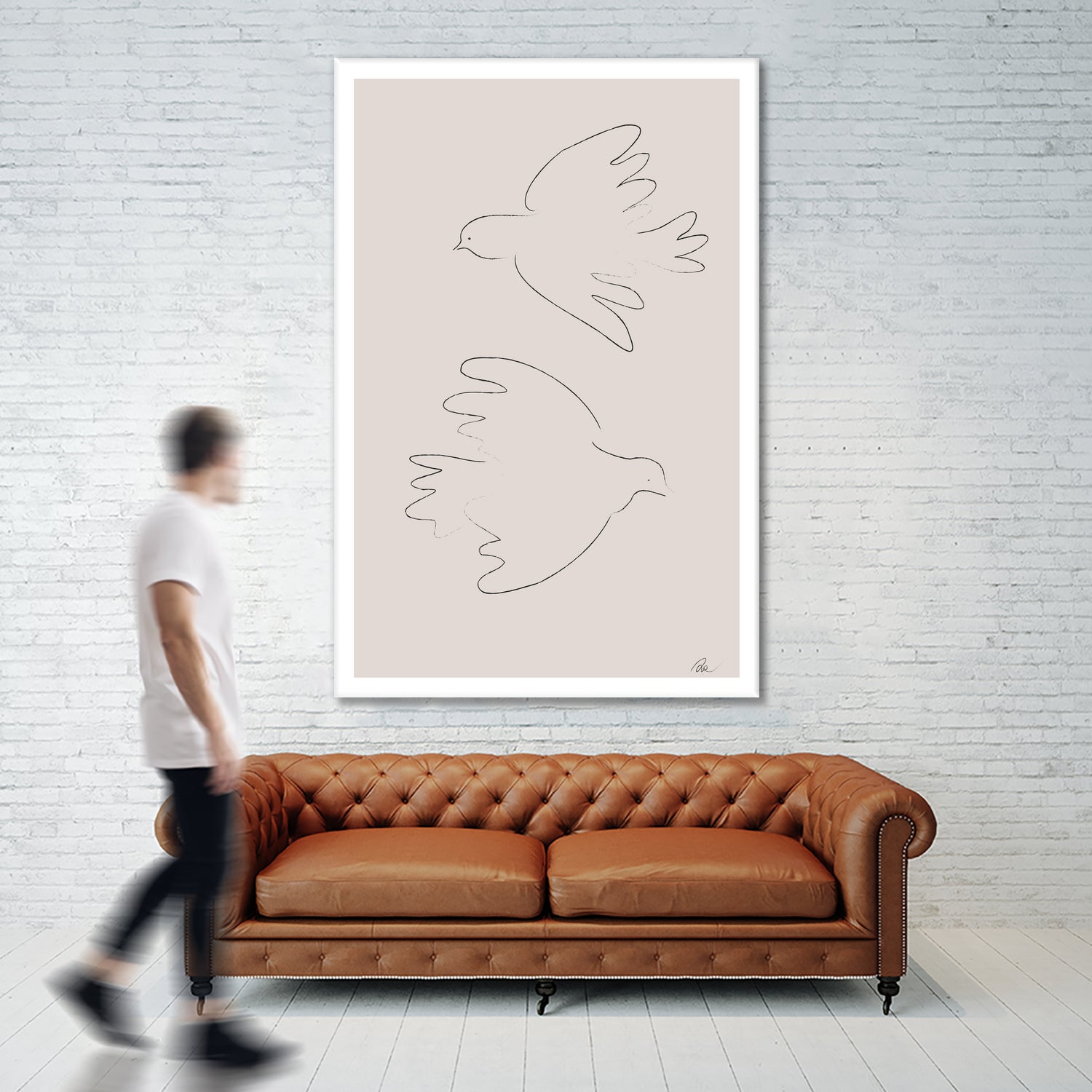 Two Doves by Pictufy on GIANT ART - line art dove