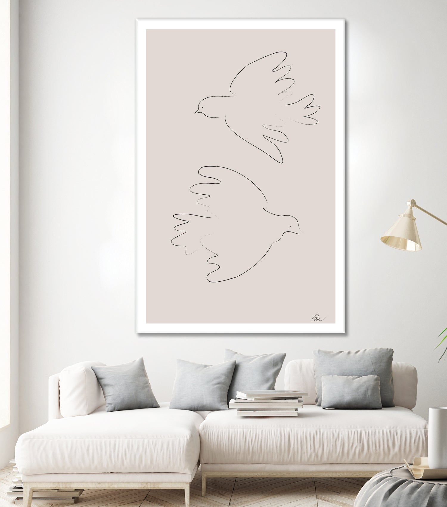 Two Doves by Pictufy on GIANT ART - line art dove