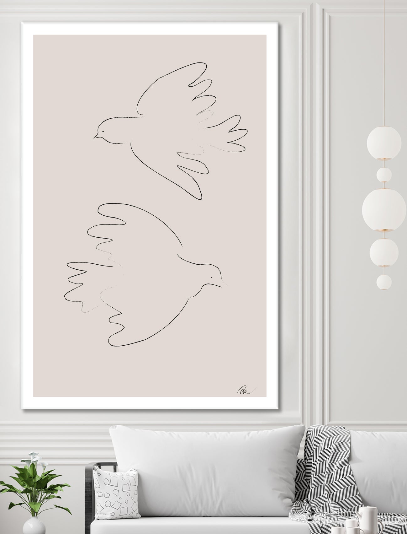 Two Doves by Pictufy on GIANT ART - line art dove