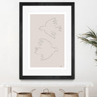 Two Doves by Pictufy on GIANT ART - line art dove