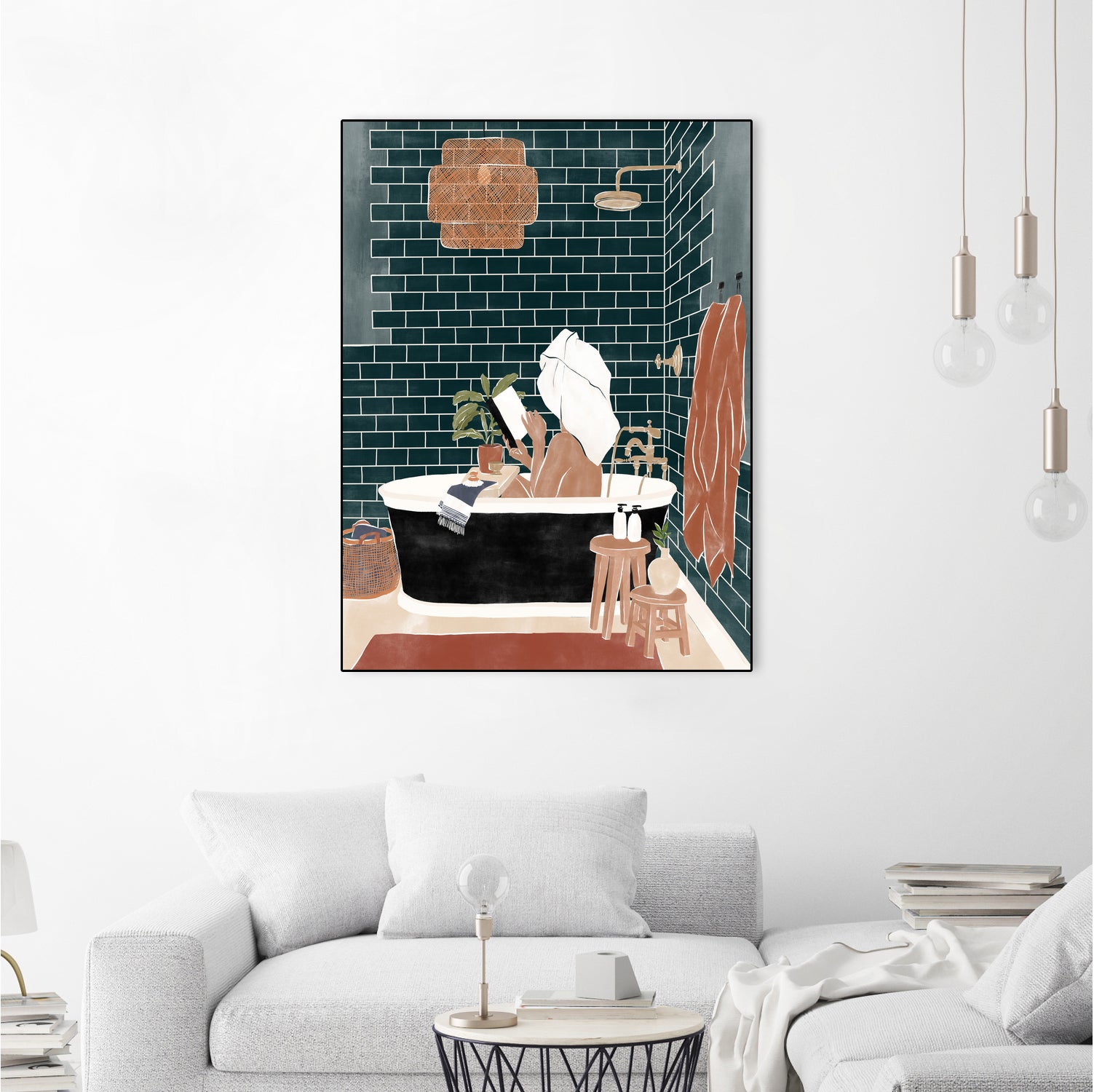 Bathroom Babe by Ivy Green Illustrations on GIANT ART - home illustration home