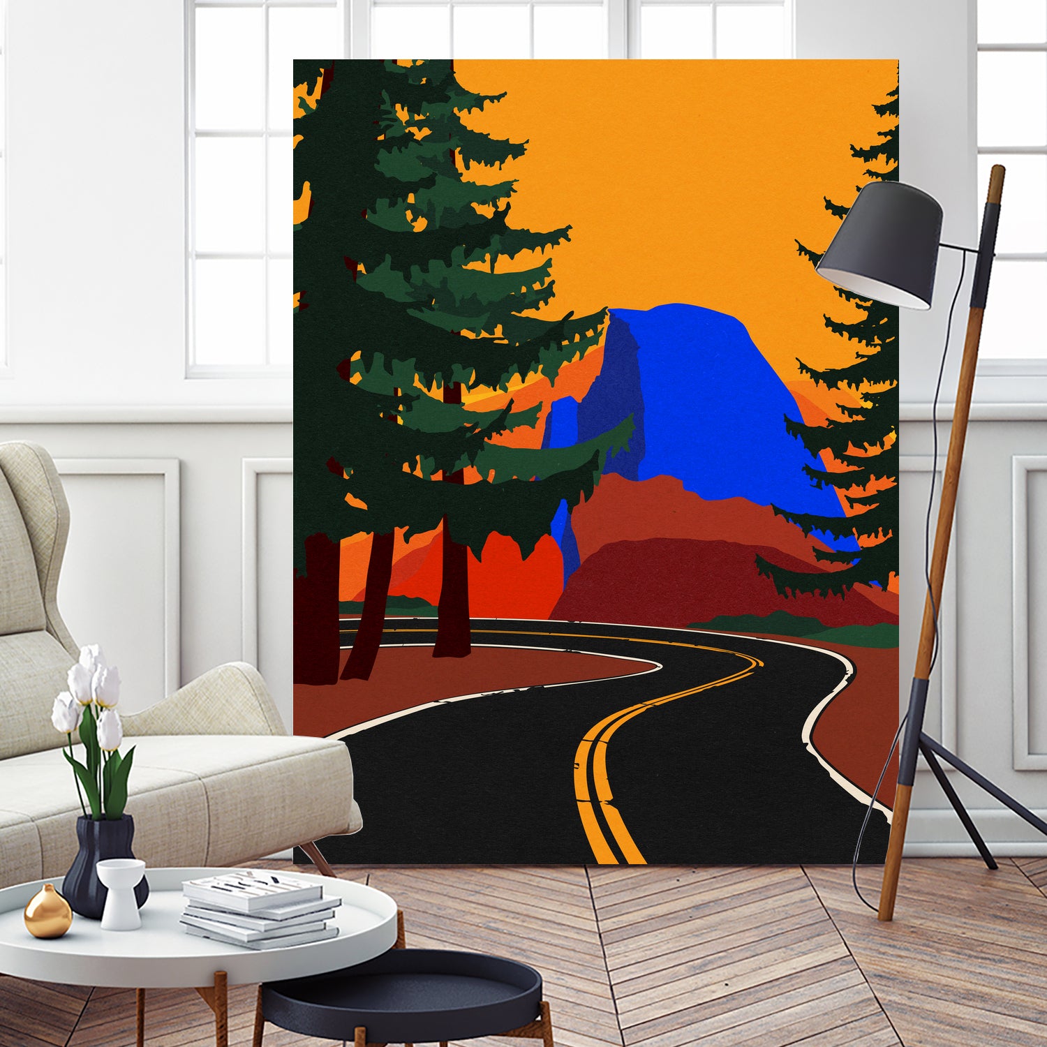 Clacier Road With Half Dome by Rosi Feist on GIANT ART - illustration half dome