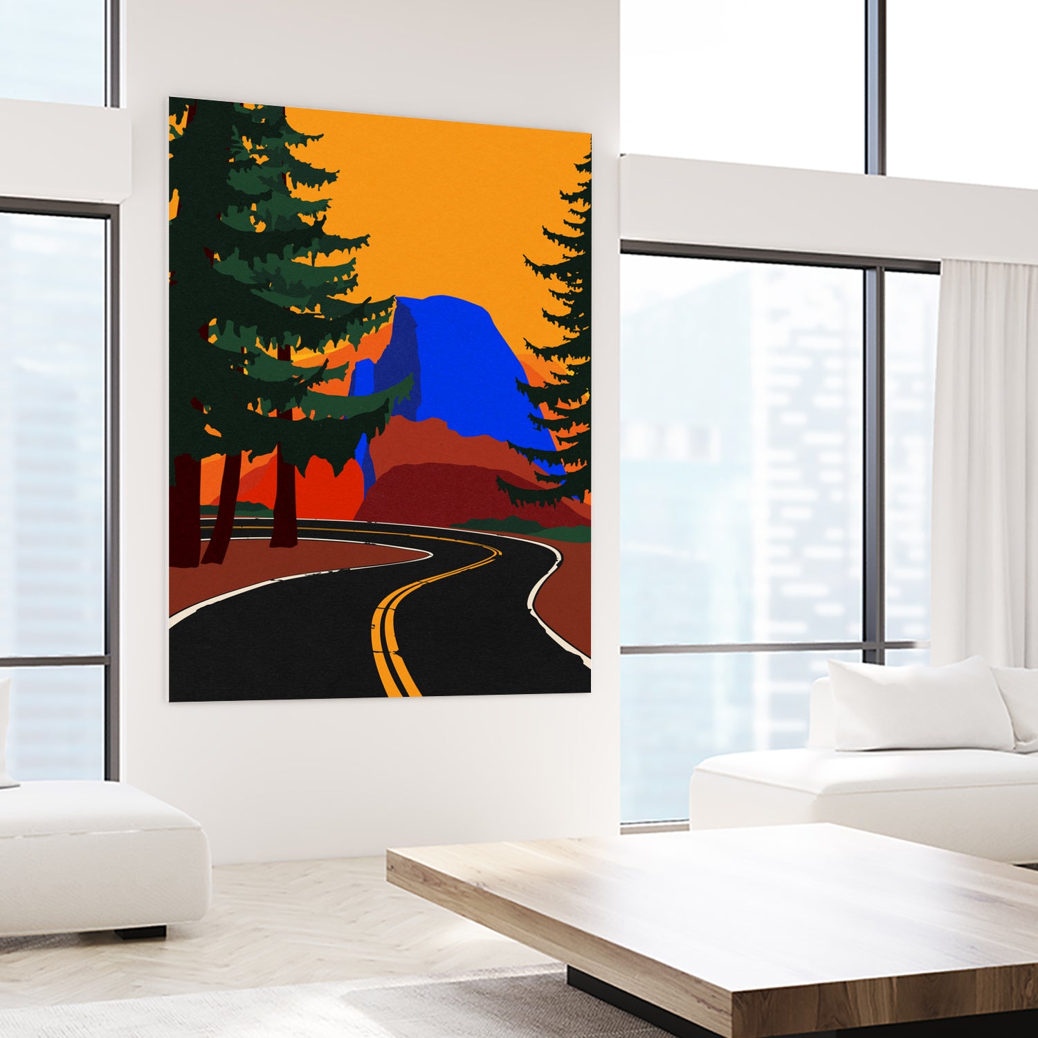 Clacier Road With Half Dome by Rosi Feist on GIANT ART - illustration half dome