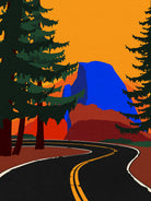 Clacier Road With Half Dome by Rosi Feist on GIANT ART - illustration half dome