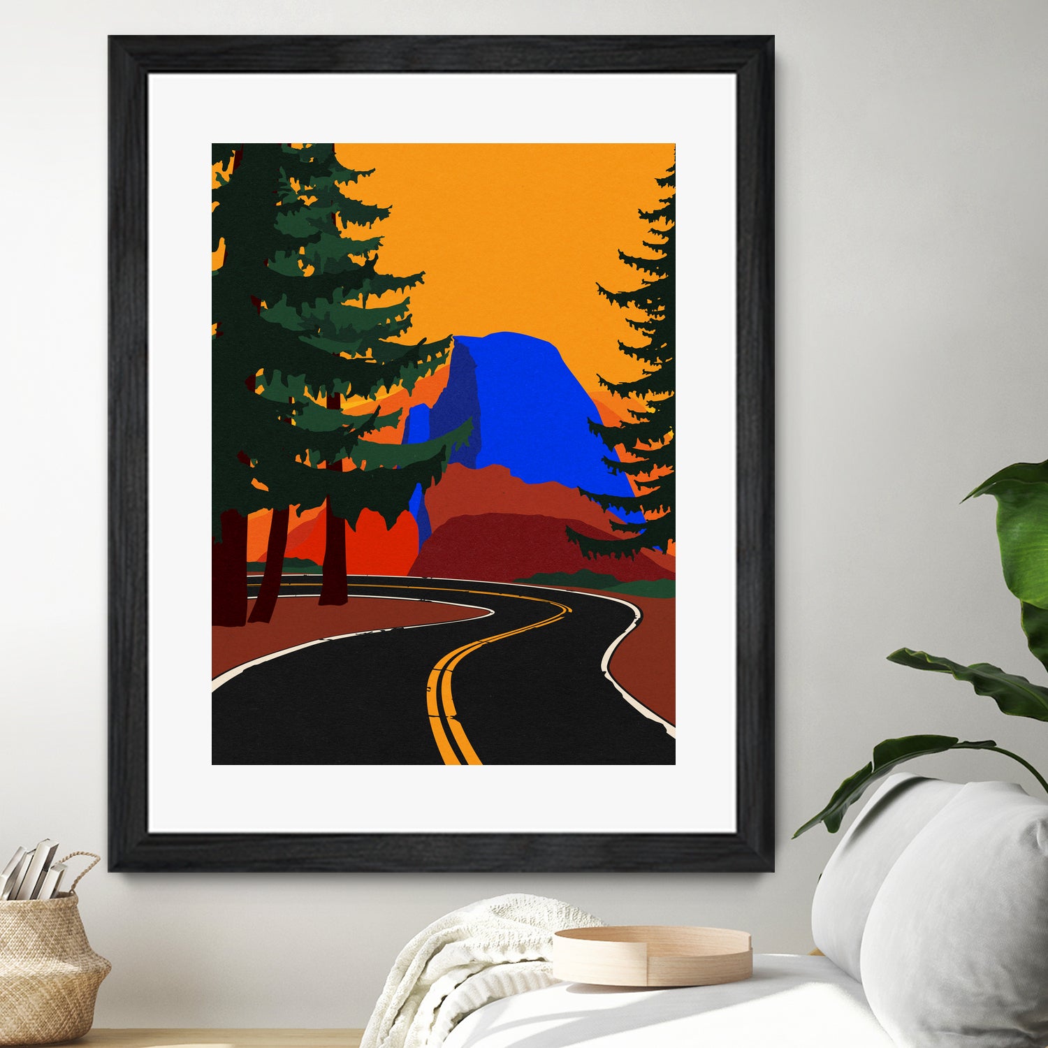 Clacier Road With Half Dome by Rosi Feist on GIANT ART - illustration half dome