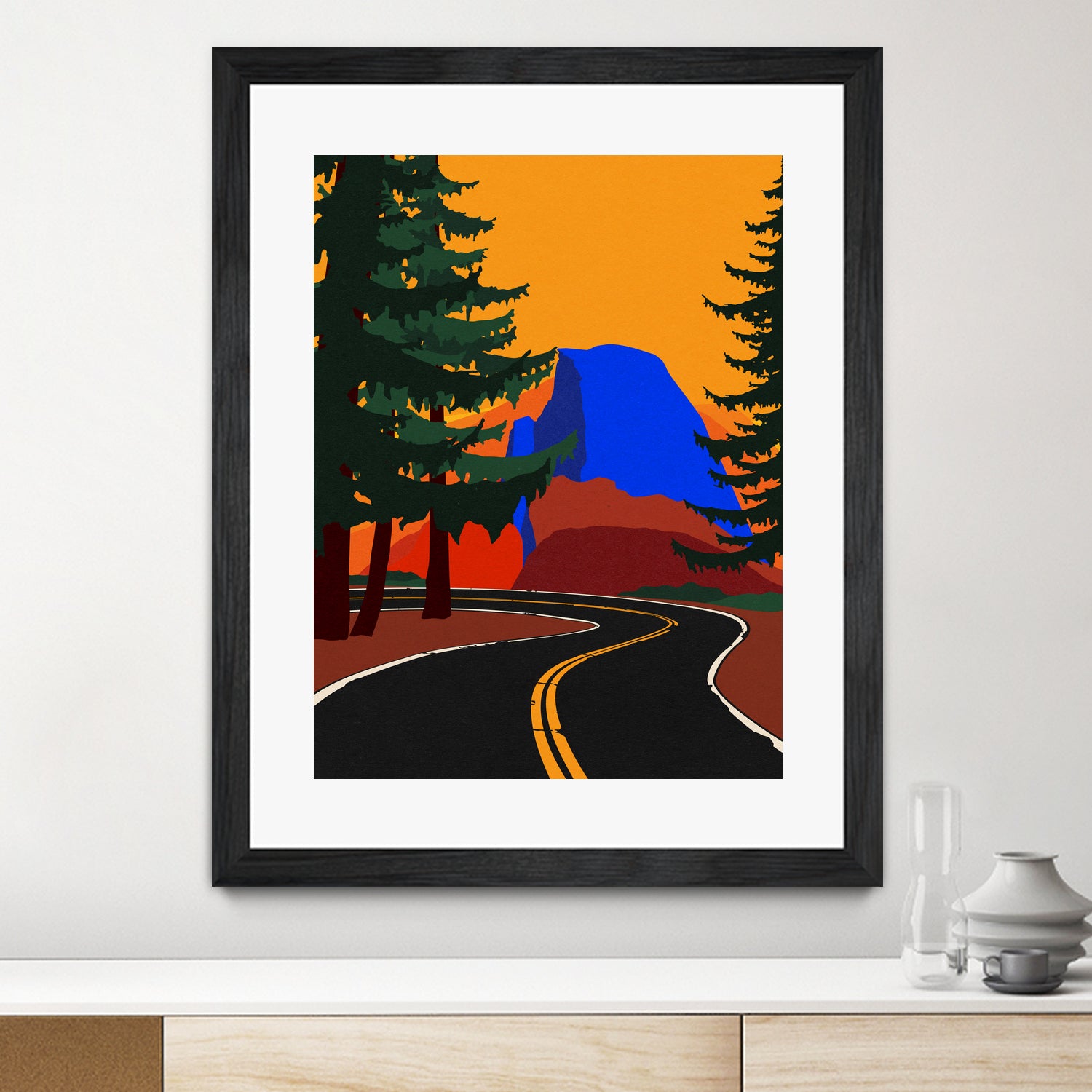 Clacier Road With Half Dome by Rosi Feist on GIANT ART - illustration half dome