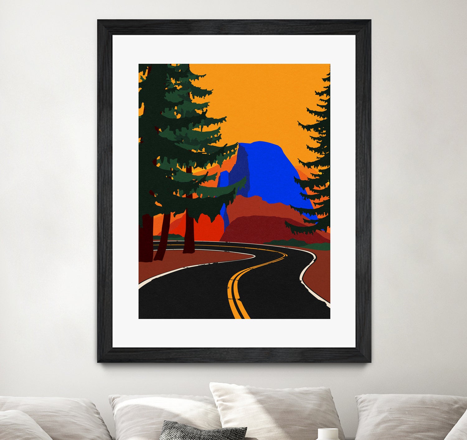 Clacier Road With Half Dome by Rosi Feist on GIANT ART - illustration half dome