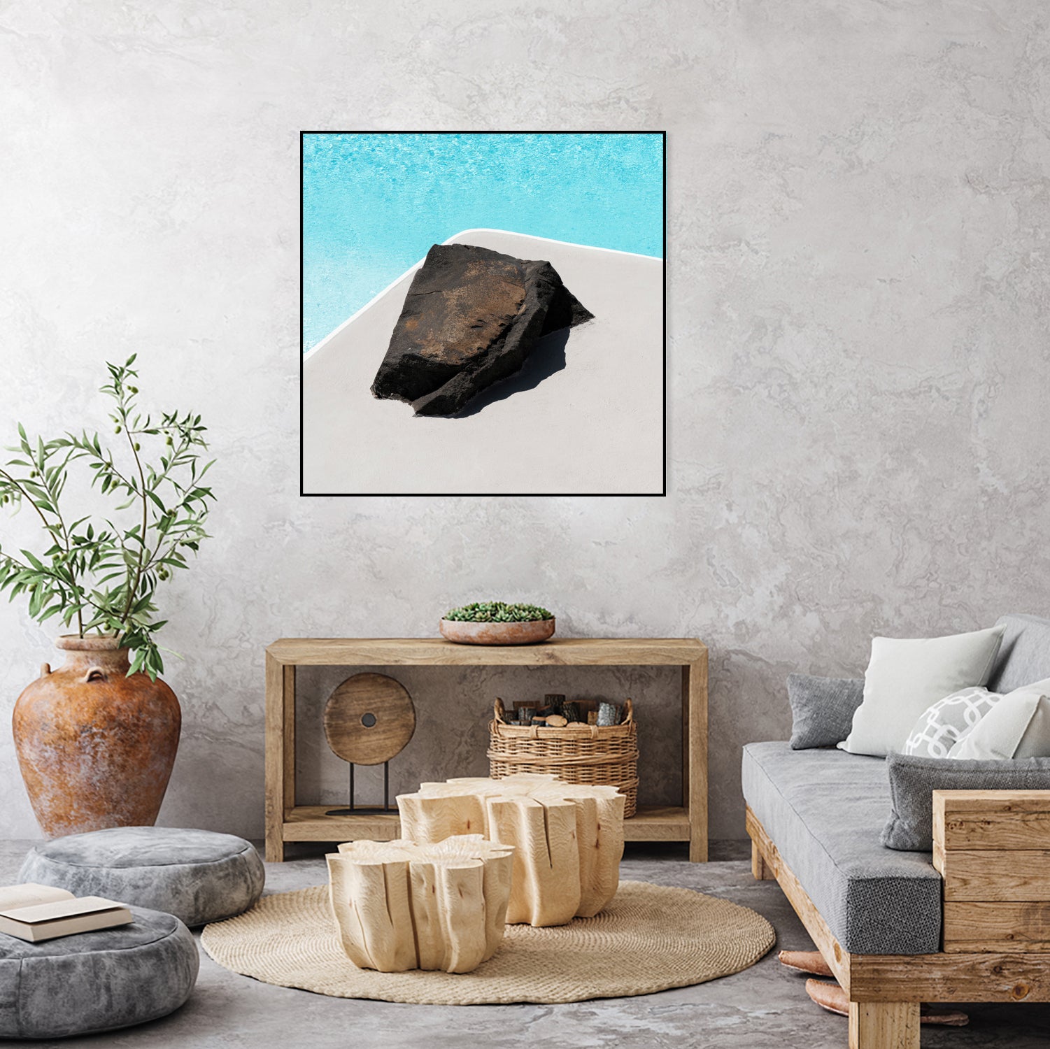 Rock By The Pool by Minorstep on GIANT ART - abstract rock