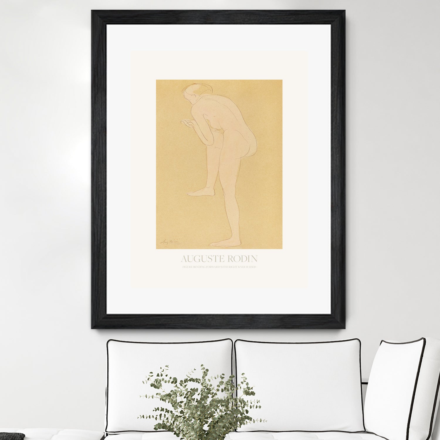 Figure Bending Forward With Right Knee Raised by Auguste Rodin on GIANT ART - auguste rodin figurative auguste rodin