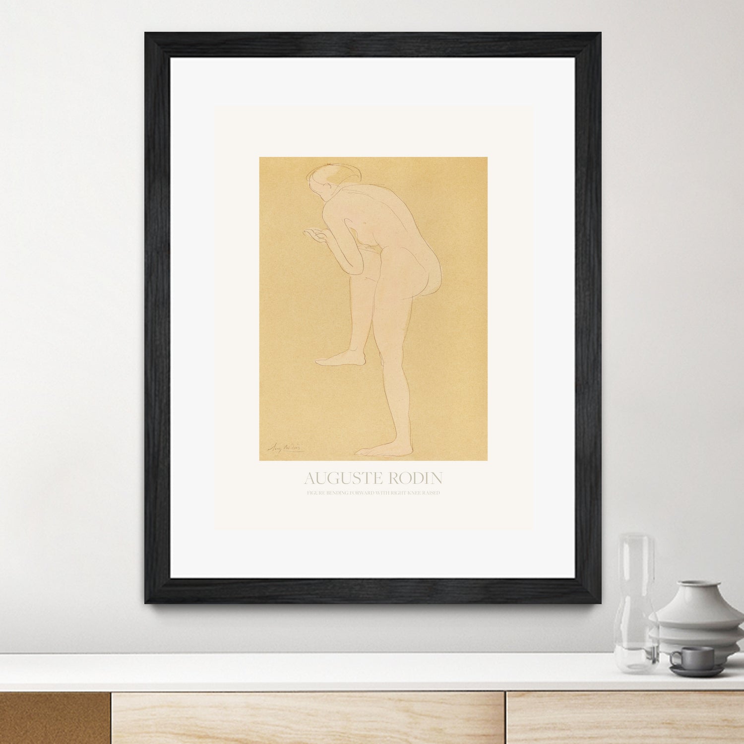 Figure Bending Forward With Right Knee Raised by Auguste Rodin on GIANT ART - auguste rodin figurative auguste rodin
