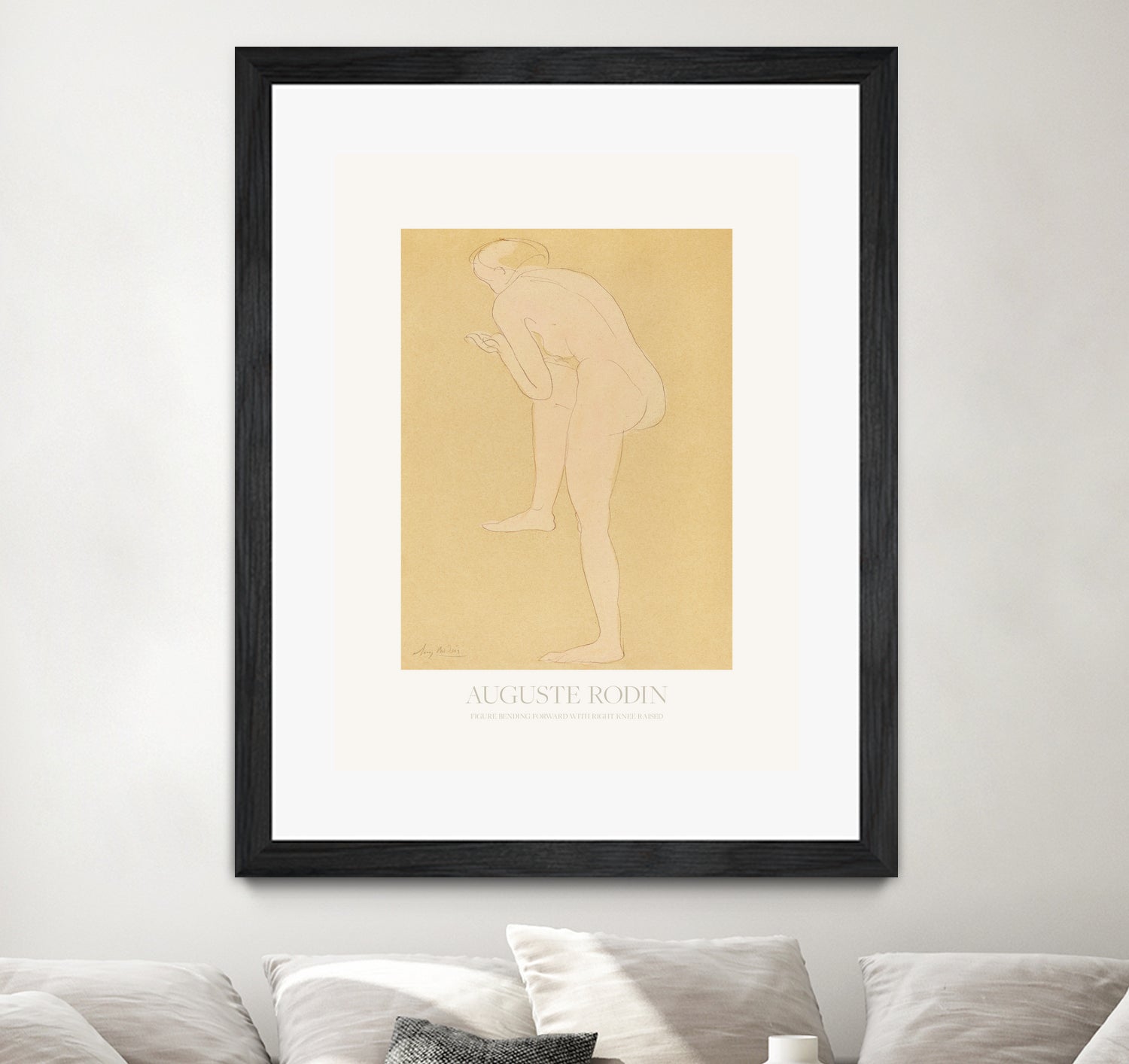 Figure Bending Forward With Right Knee Raised by Auguste Rodin on GIANT ART - auguste rodin figurative auguste rodin