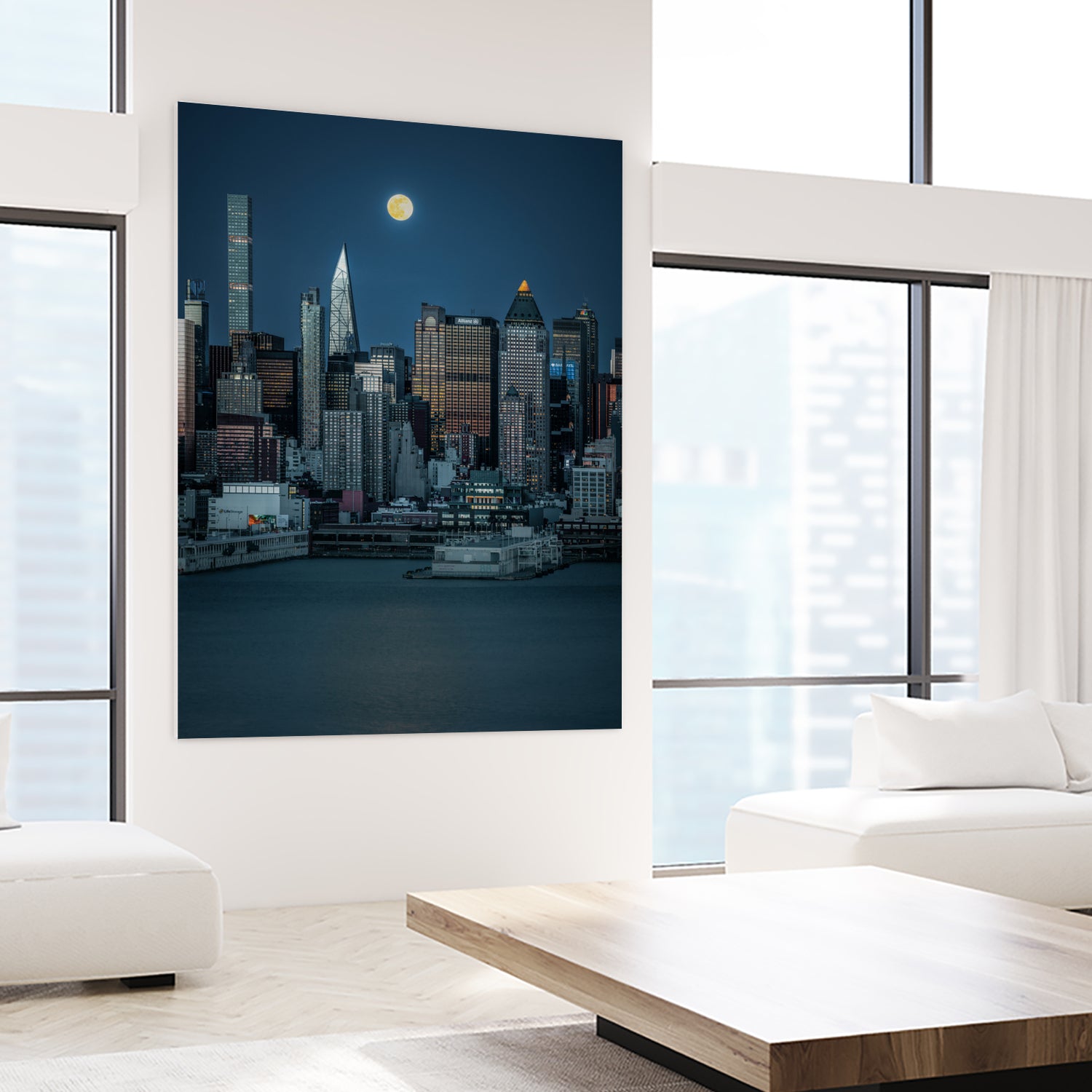 Lunar Elegance over Manhattan by Wei (David) Dai on GIANT ART - landscape usa