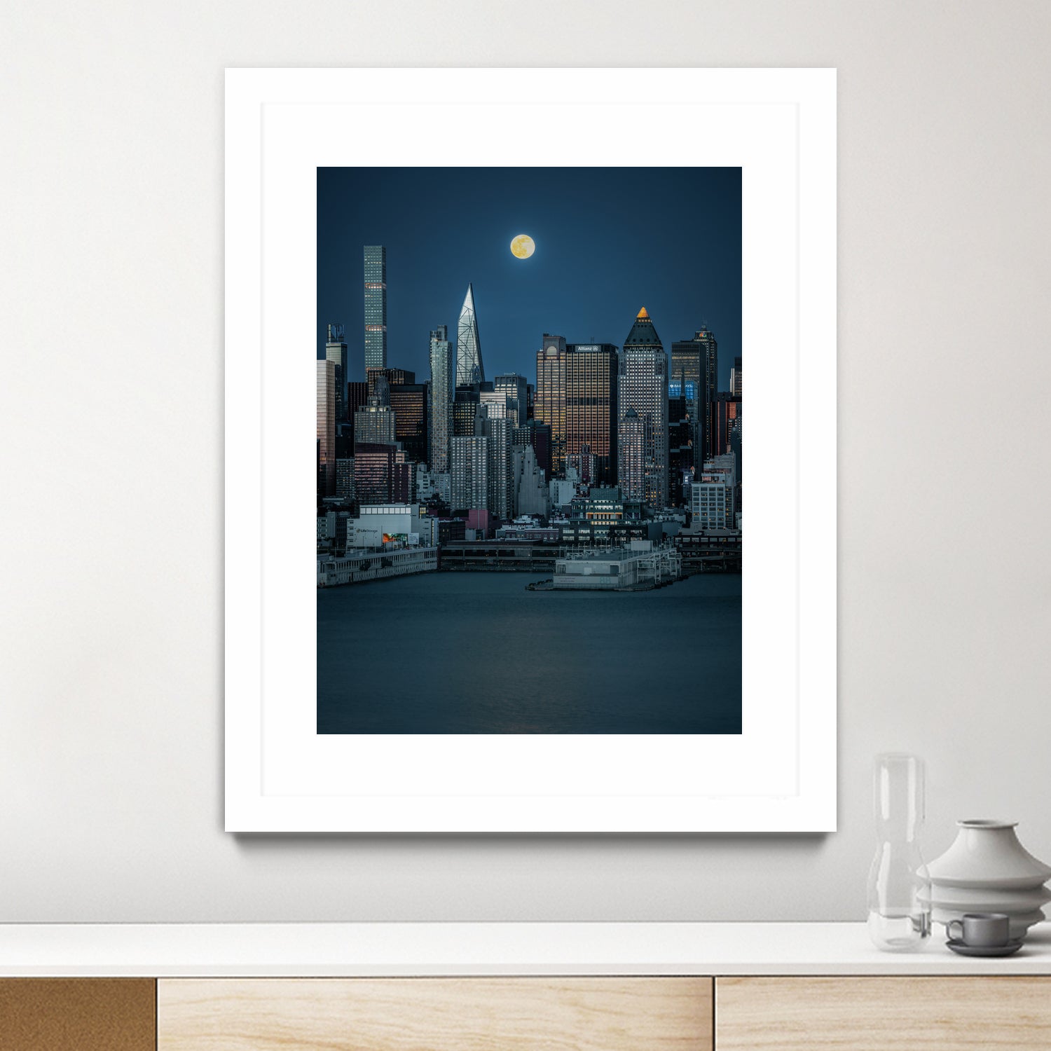 Lunar Elegance over Manhattan by Wei (David) Dai on GIANT ART - landscape usa