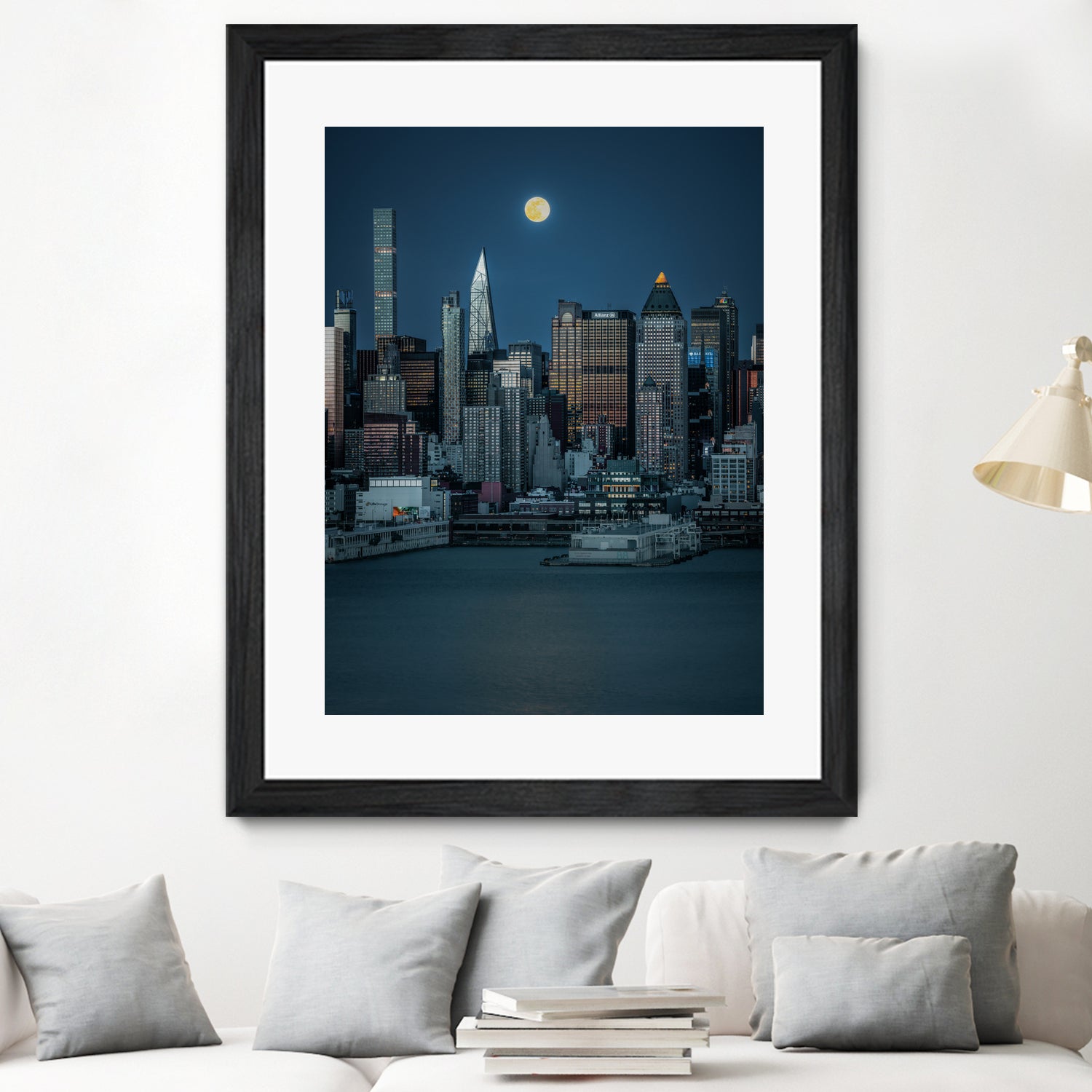 Lunar Elegance over Manhattan by Wei (David) Dai on GIANT ART - landscape usa