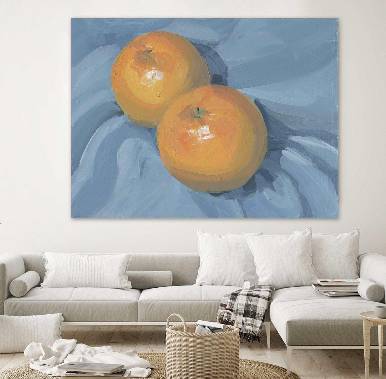 Oranges on Blue by Carrie on GIANT ART - illustration painterly