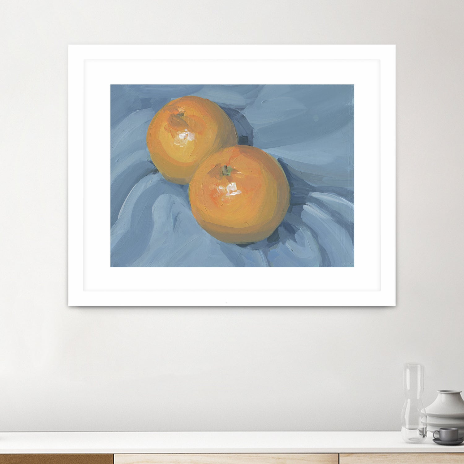 Oranges on Blue by Carrie on GIANT ART - illustration painterly