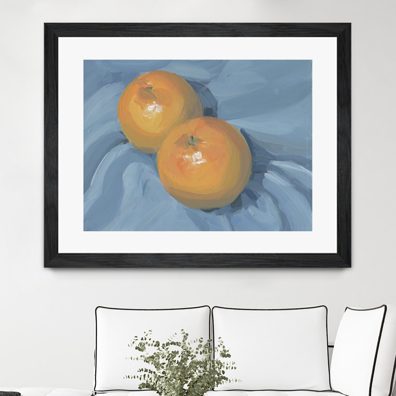 Oranges on Blue by Carrie on GIANT ART - illustration painterly