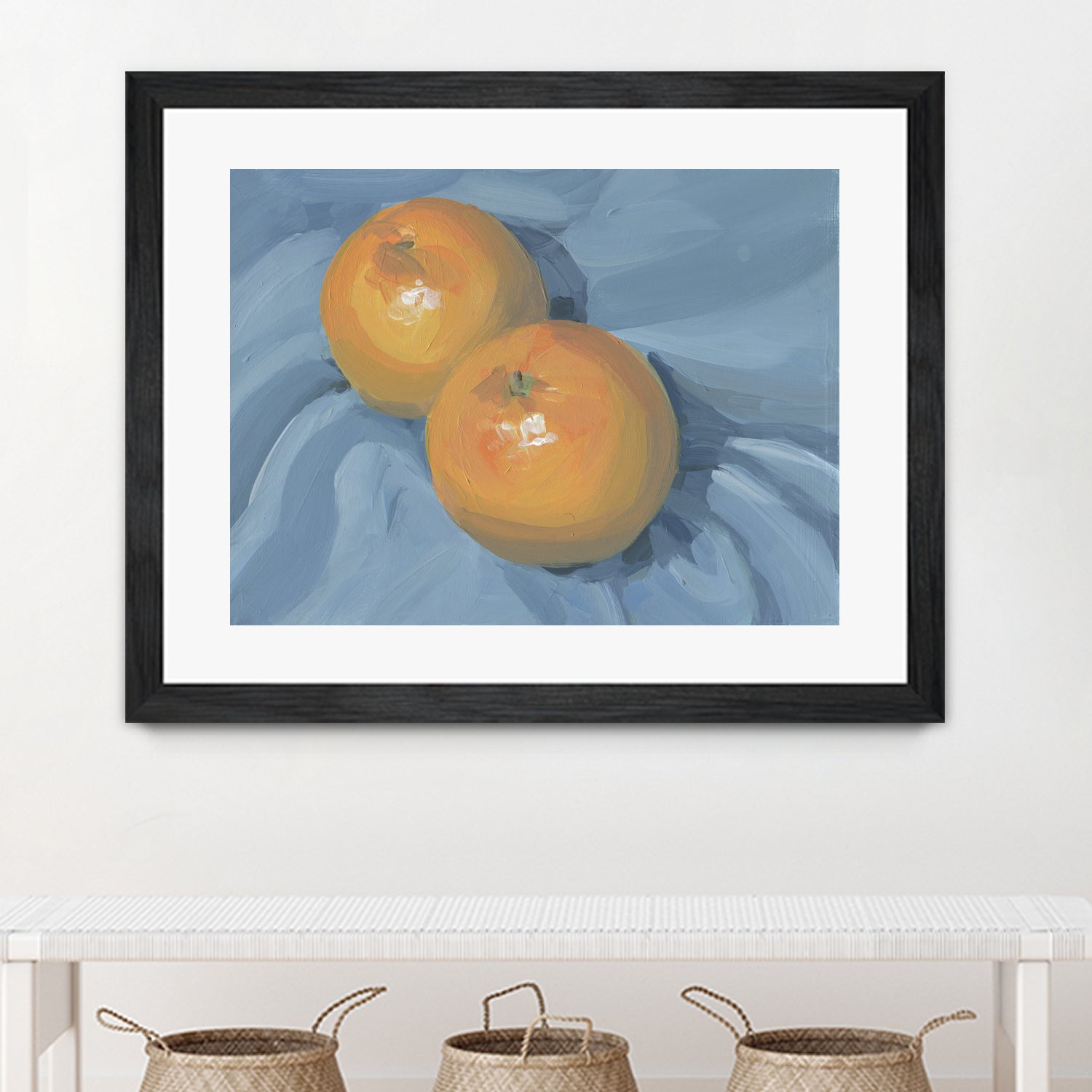 Oranges on Blue by Carrie on GIANT ART - illustration painterly