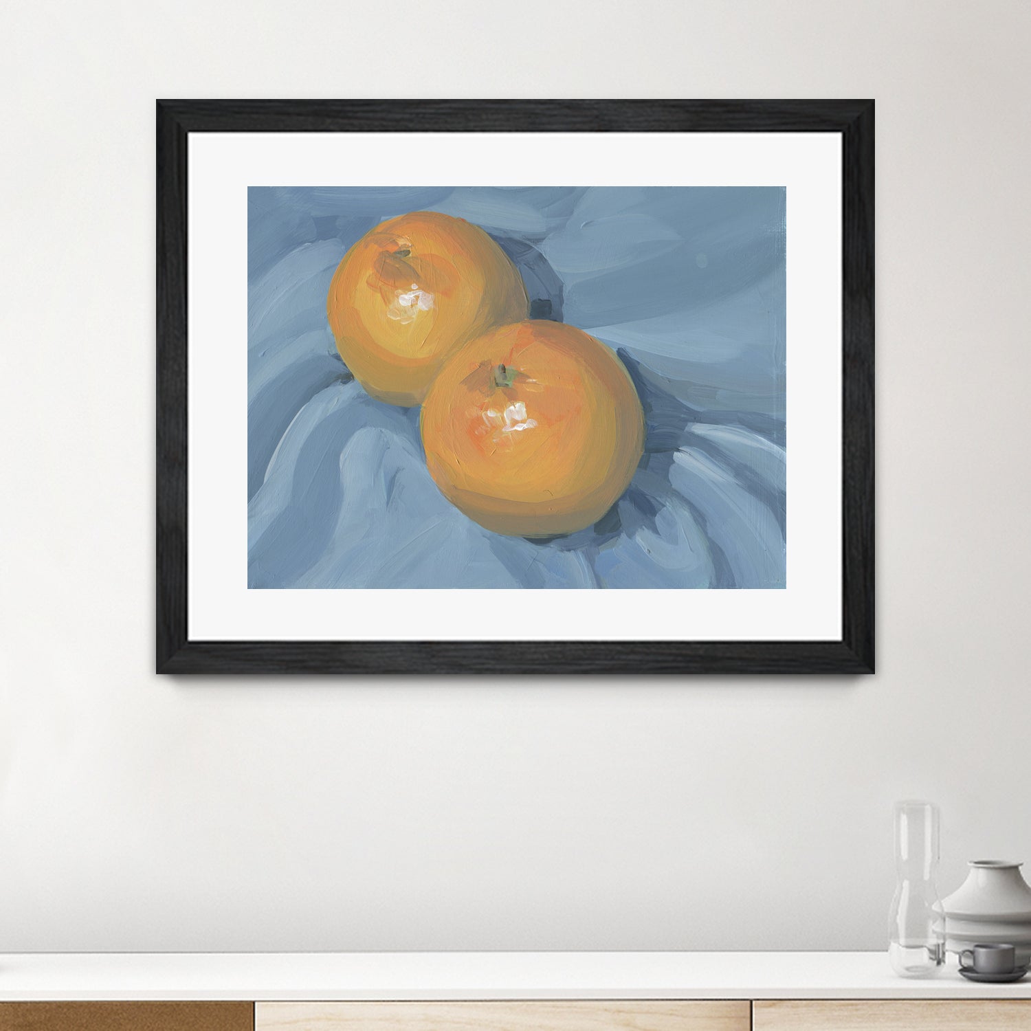 Oranges on Blue by Carrie on GIANT ART - illustration painterly