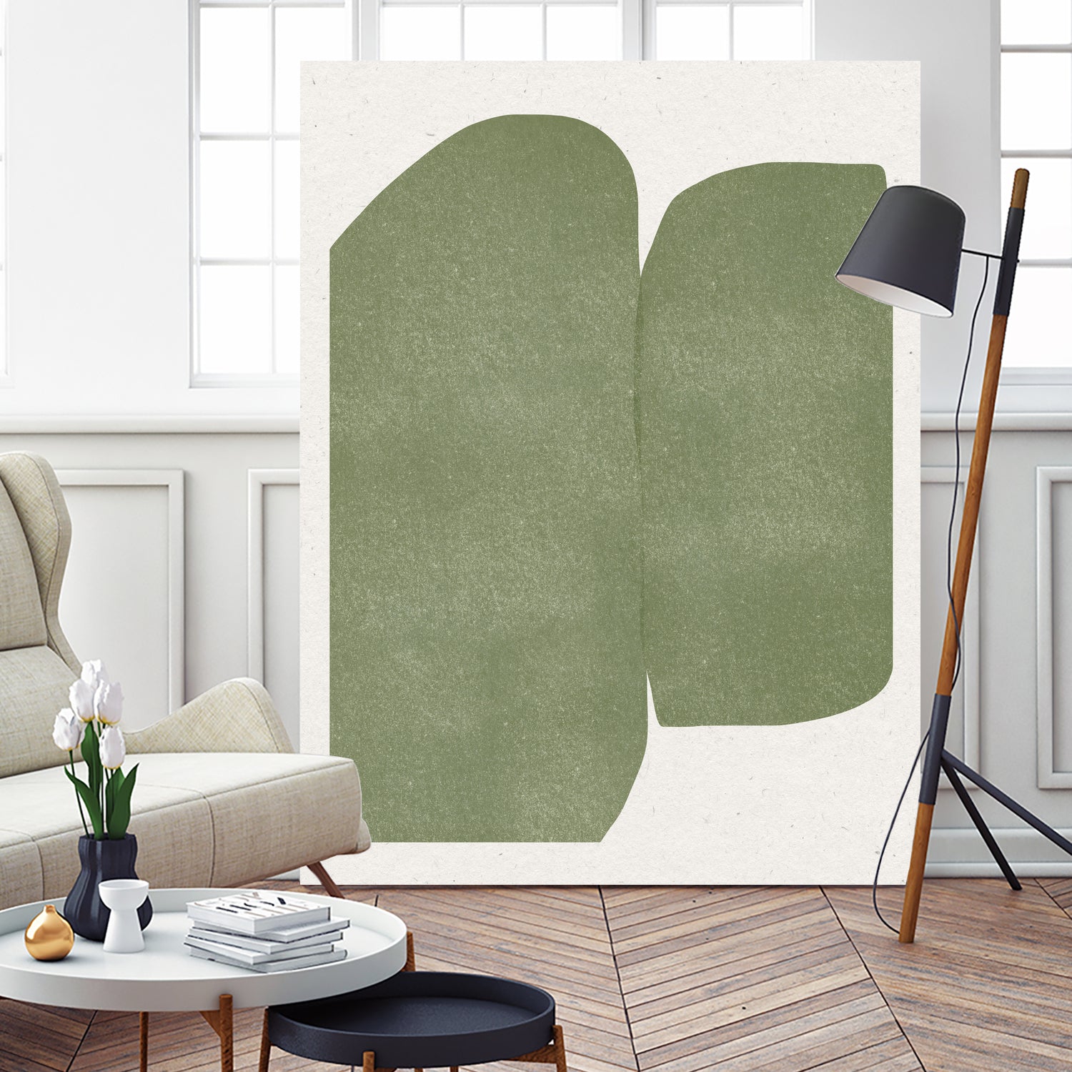 Green Paper Cut Modern by THE MIUUS STUDIO on GIANT ART - watercolor abstract