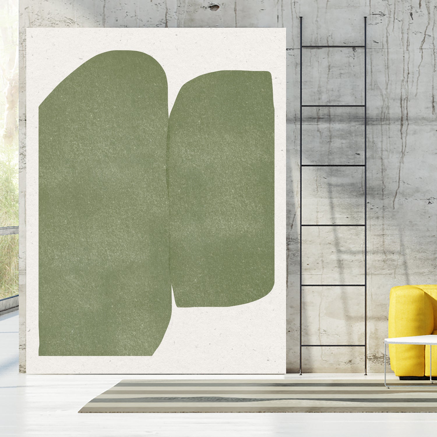 Green Paper Cut Modern by THE MIUUS STUDIO on GIANT ART - watercolor abstract