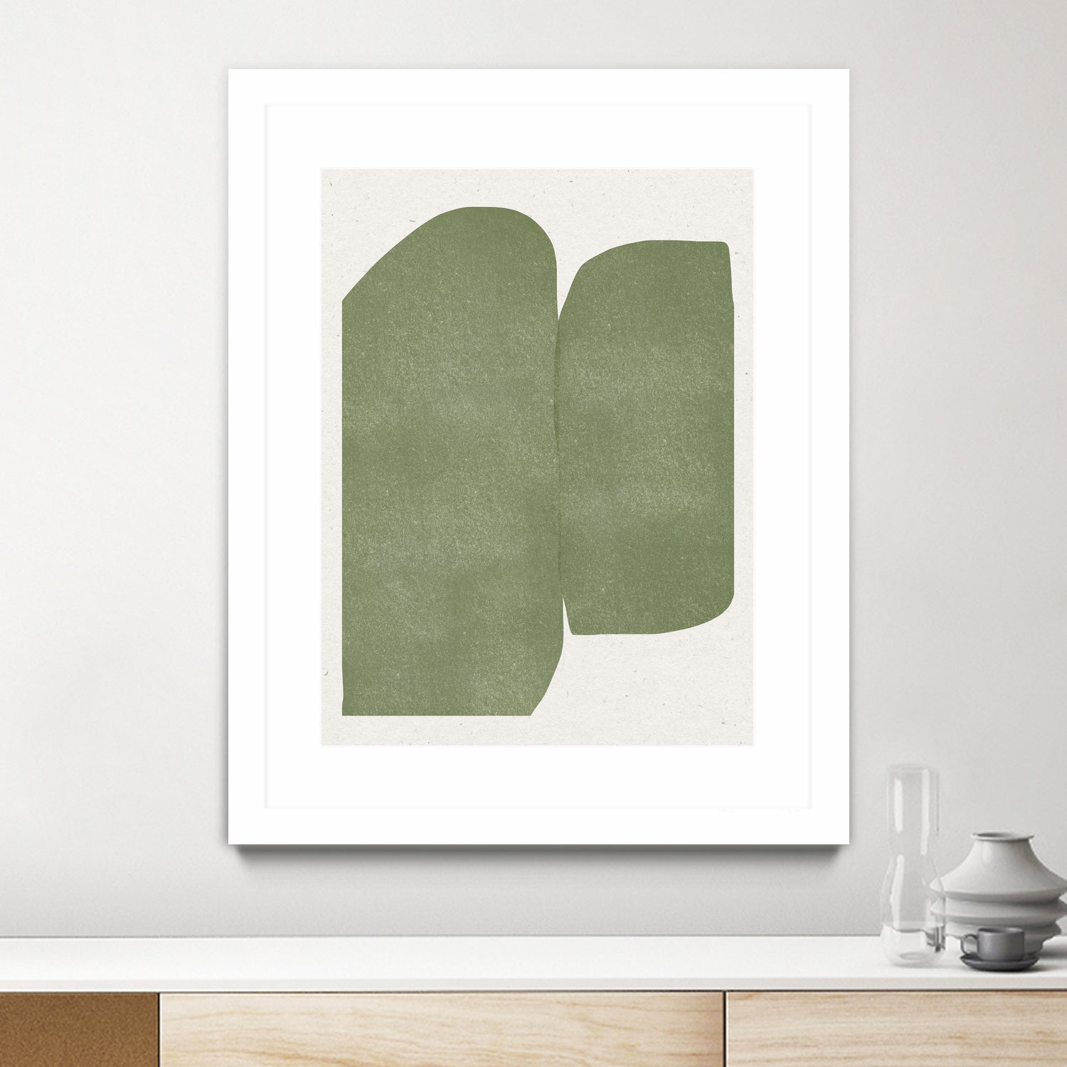 Green Paper Cut Modern by THE MIUUS STUDIO on GIANT ART - watercolor abstract