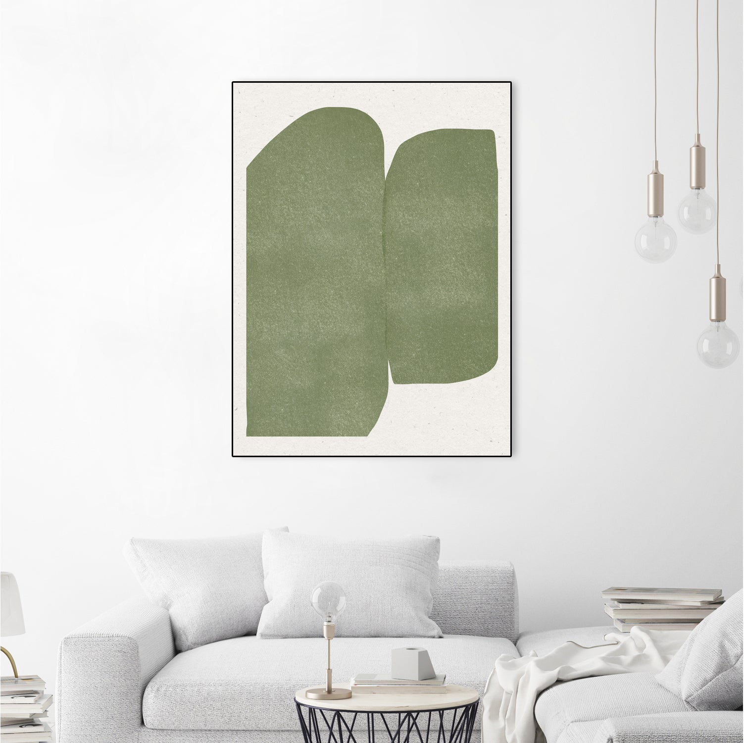 Green Paper Cut Modern by THE MIUUS STUDIO on GIANT ART - watercolor abstract