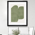 Green Paper Cut Modern by THE MIUUS STUDIO on GIANT ART - watercolor abstract