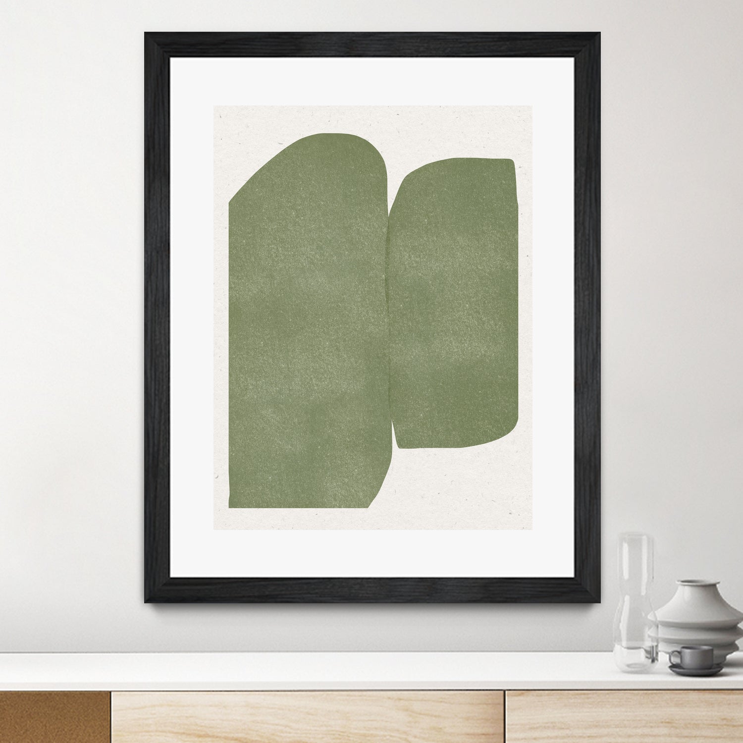 Green Paper Cut Modern by THE MIUUS STUDIO on GIANT ART - watercolor abstract