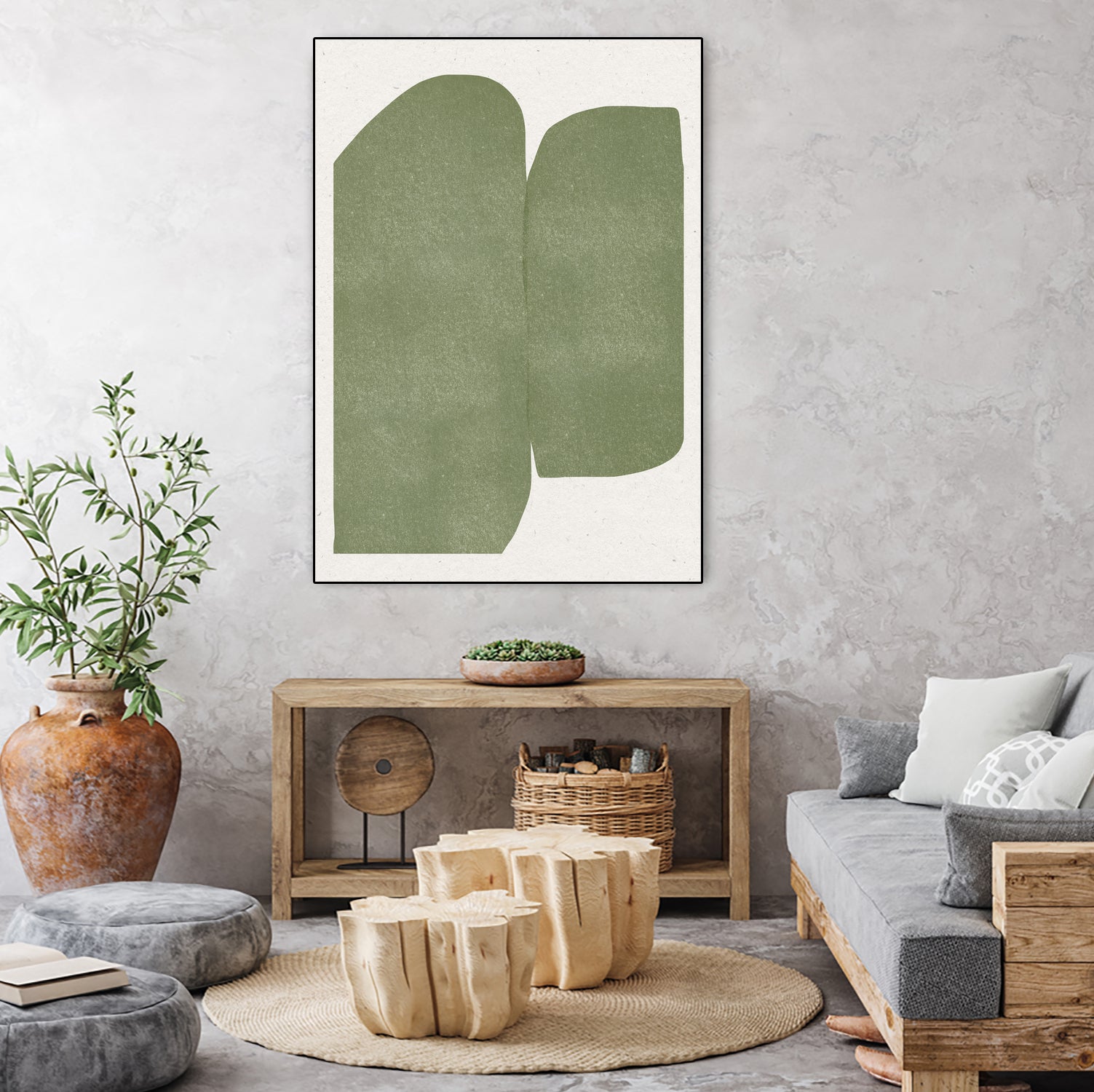 Green Paper Cut Modern by THE MIUUS STUDIO on GIANT ART - watercolor abstract