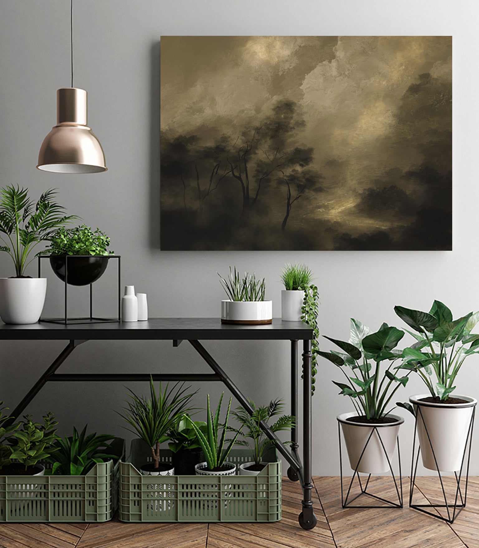 Moody Woods by Dan Hobday on GIANT ART - green hobday