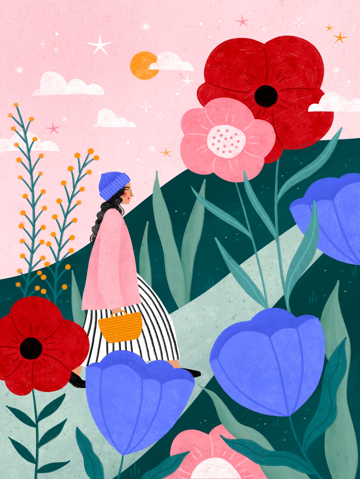 Flower Walk by Bea Muller on GIANT ART - nature and landscapes painting