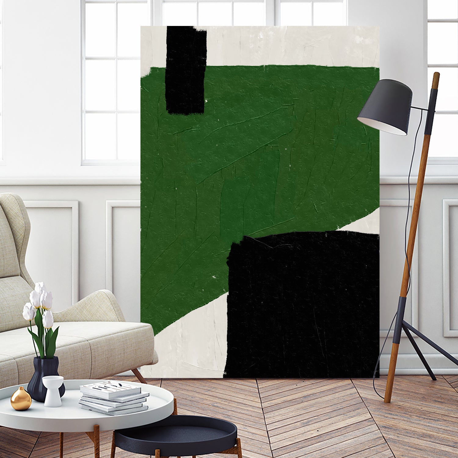 Green Beige Black Oil Abstract Painting by THE MIUUS STUDIO on GIANT ART - abstract child art