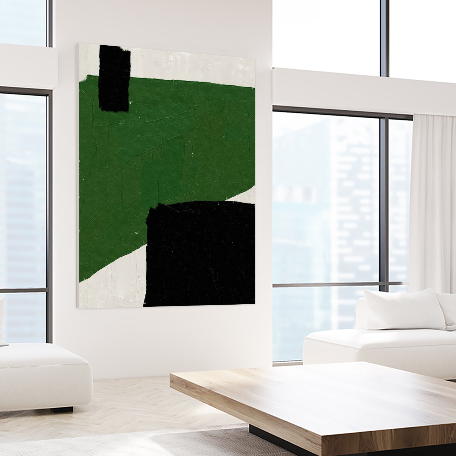 Green Beige Black Oil Abstract Painting by THE MIUUS STUDIO on GIANT ART - abstract child art