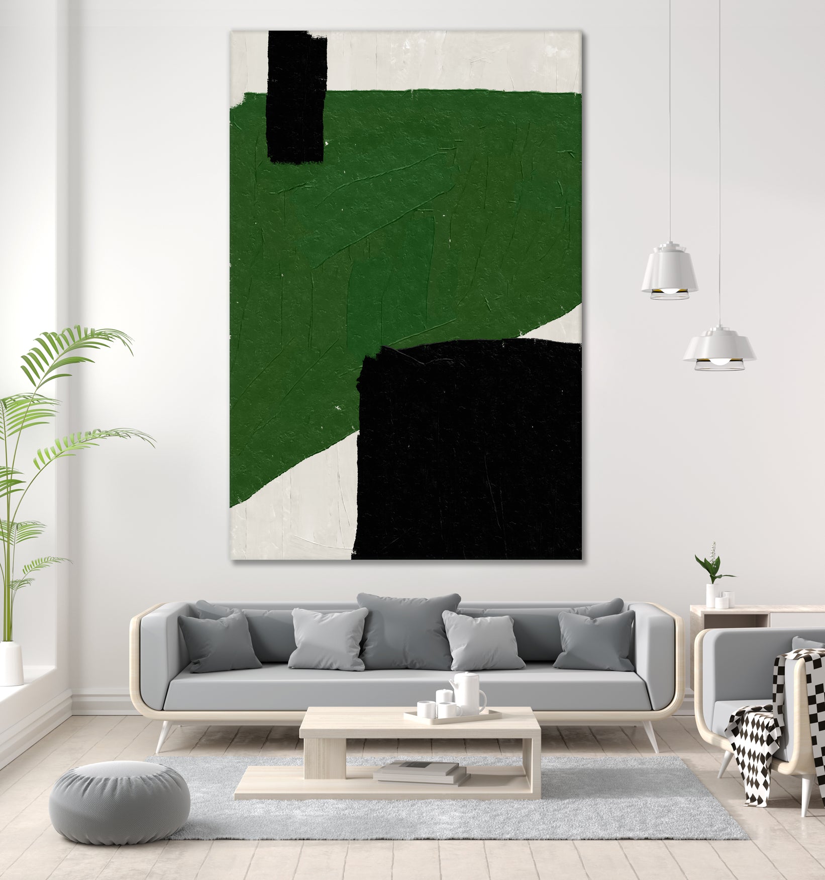 Green Beige Black Oil Abstract Painting by THE MIUUS STUDIO on GIANT ART - abstract child art