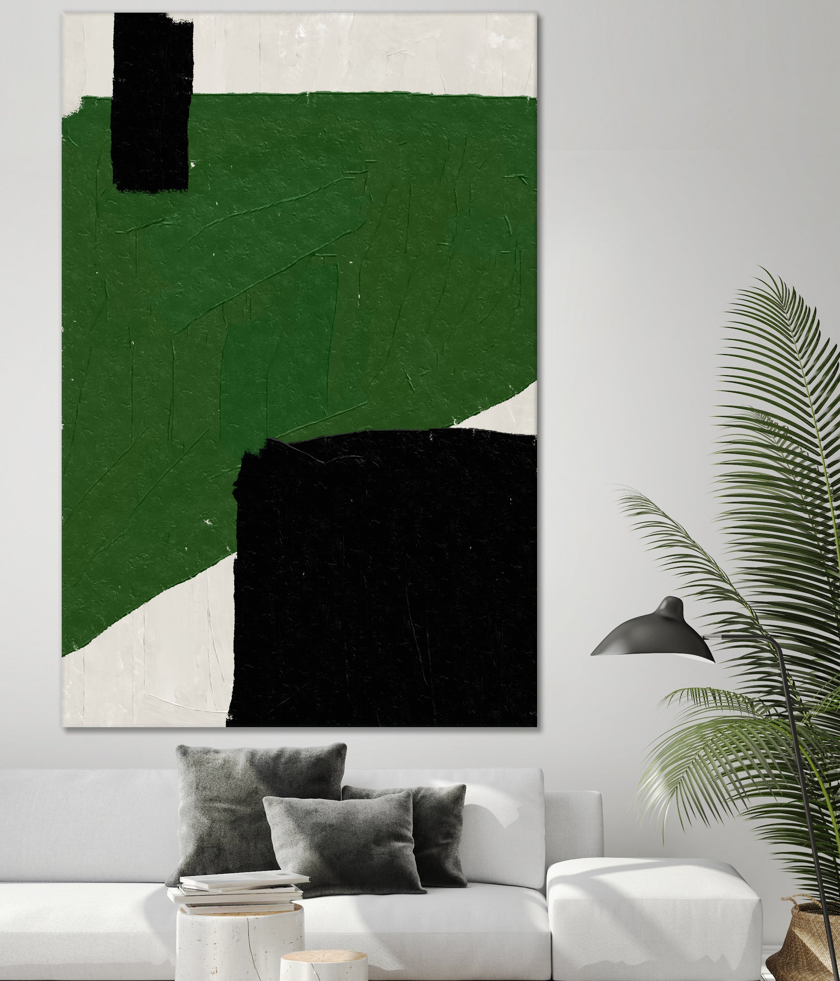 Green Beige Black Oil Abstract Painting by THE MIUUS STUDIO on GIANT ART - abstract child art