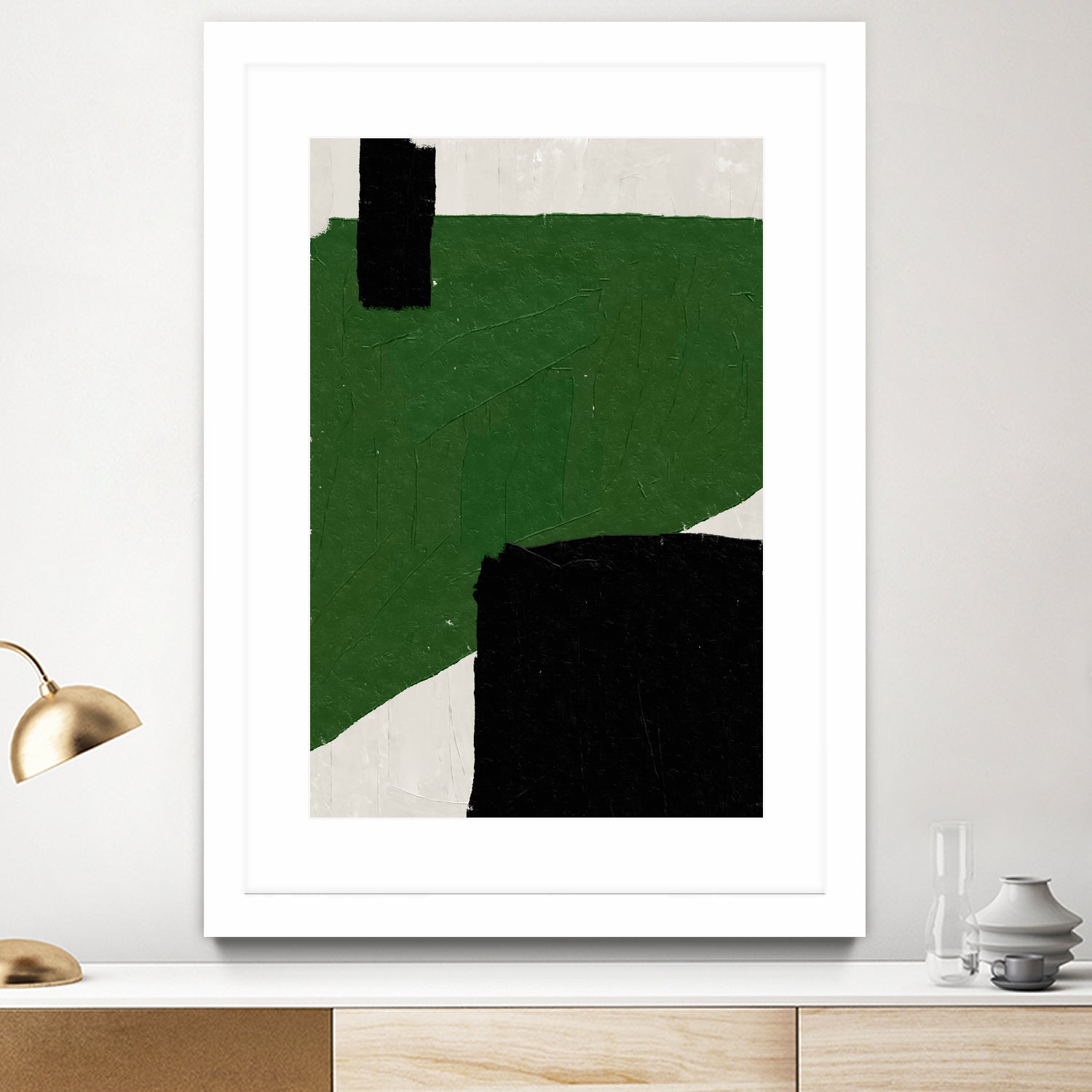 Green Beige Black Oil Abstract Painting by THE MIUUS STUDIO on GIANT ART - abstract child art