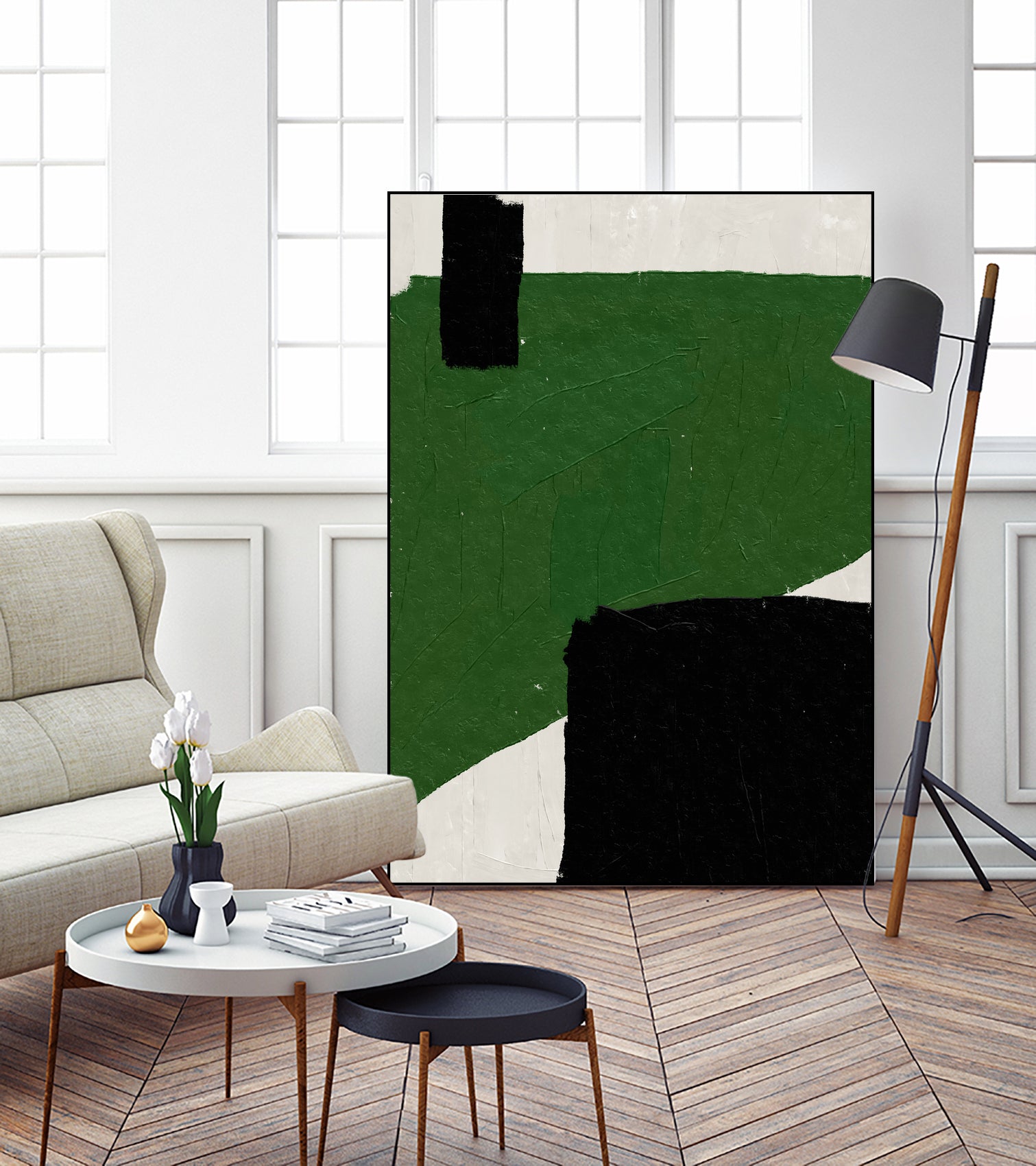 Green Beige Black Oil Abstract Painting by THE MIUUS STUDIO on GIANT ART - abstract child art